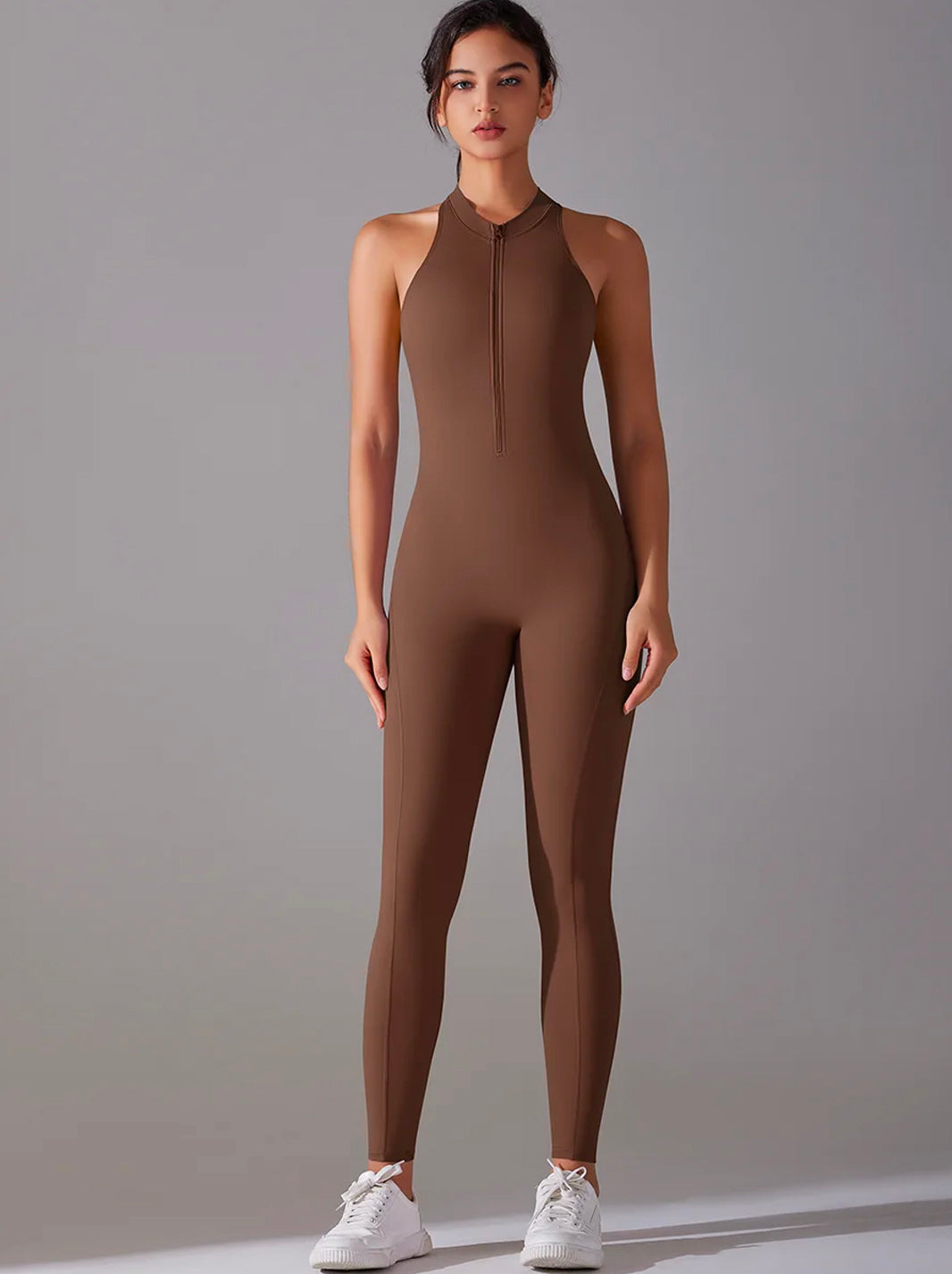 Dark Grey Tummy Control Butt Lifting Ruched Back Detail Shapewear Jumpsuit