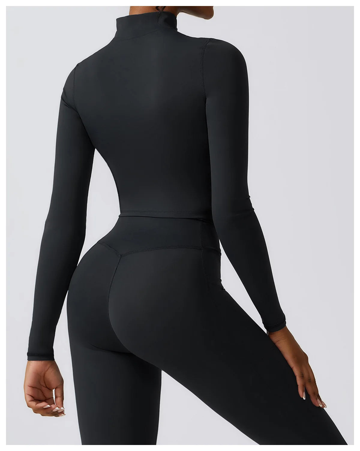 Women's Zip-Up Long Sleeve Sports Top – Slim Fit Workout Jacket