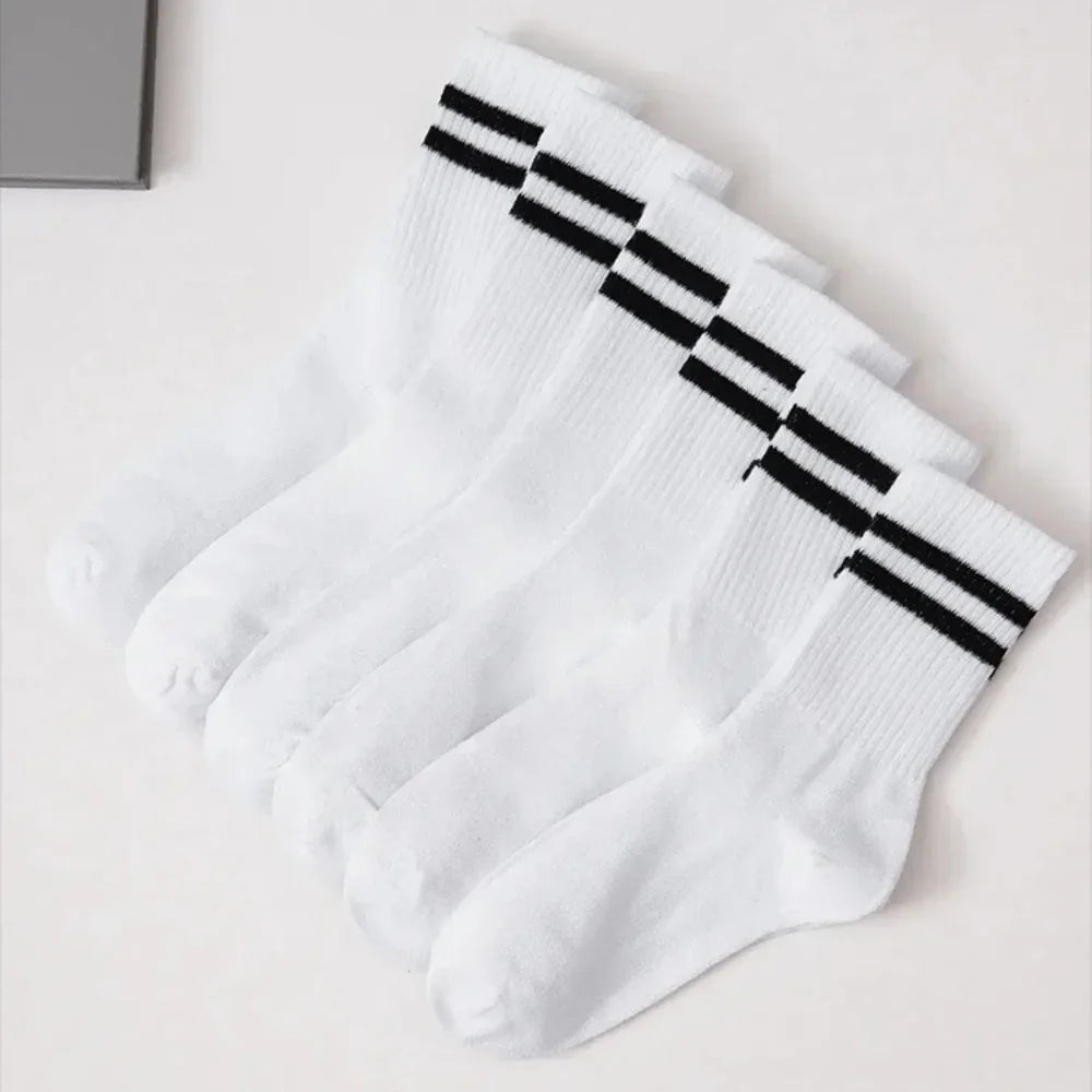 6 Pairs Mid-Tube Socks Solid Colour Breathable Comfortable Socks