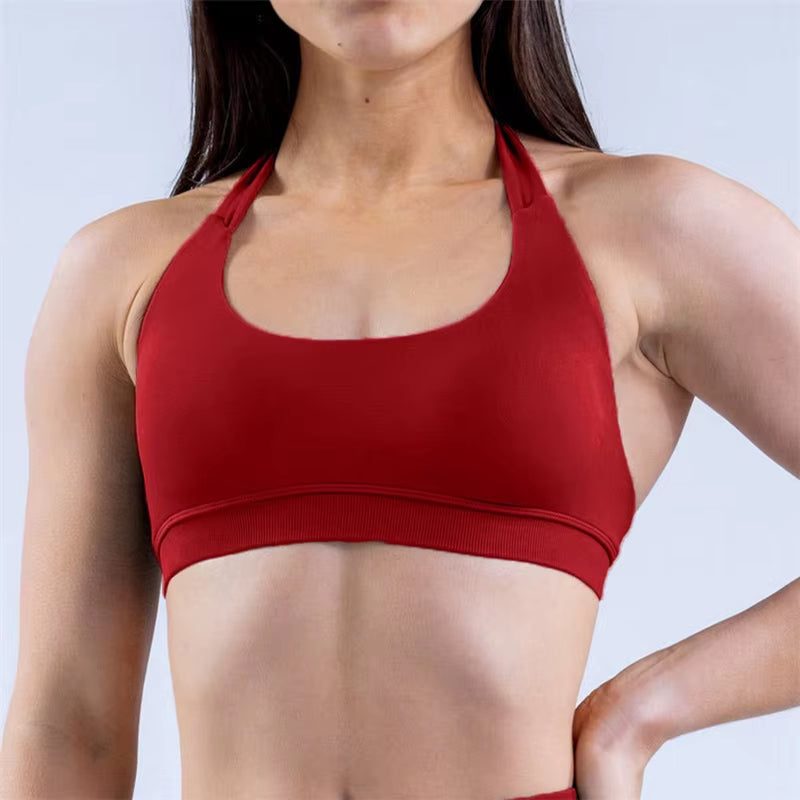 Hot High Impact Halter Push-Up Sports Bra