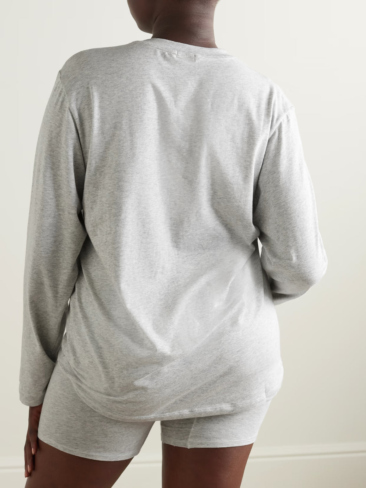 SKIMS - Boyfriend Stretch-modal And Cotton-blend Jersey T-shirt - Light Heather Grey