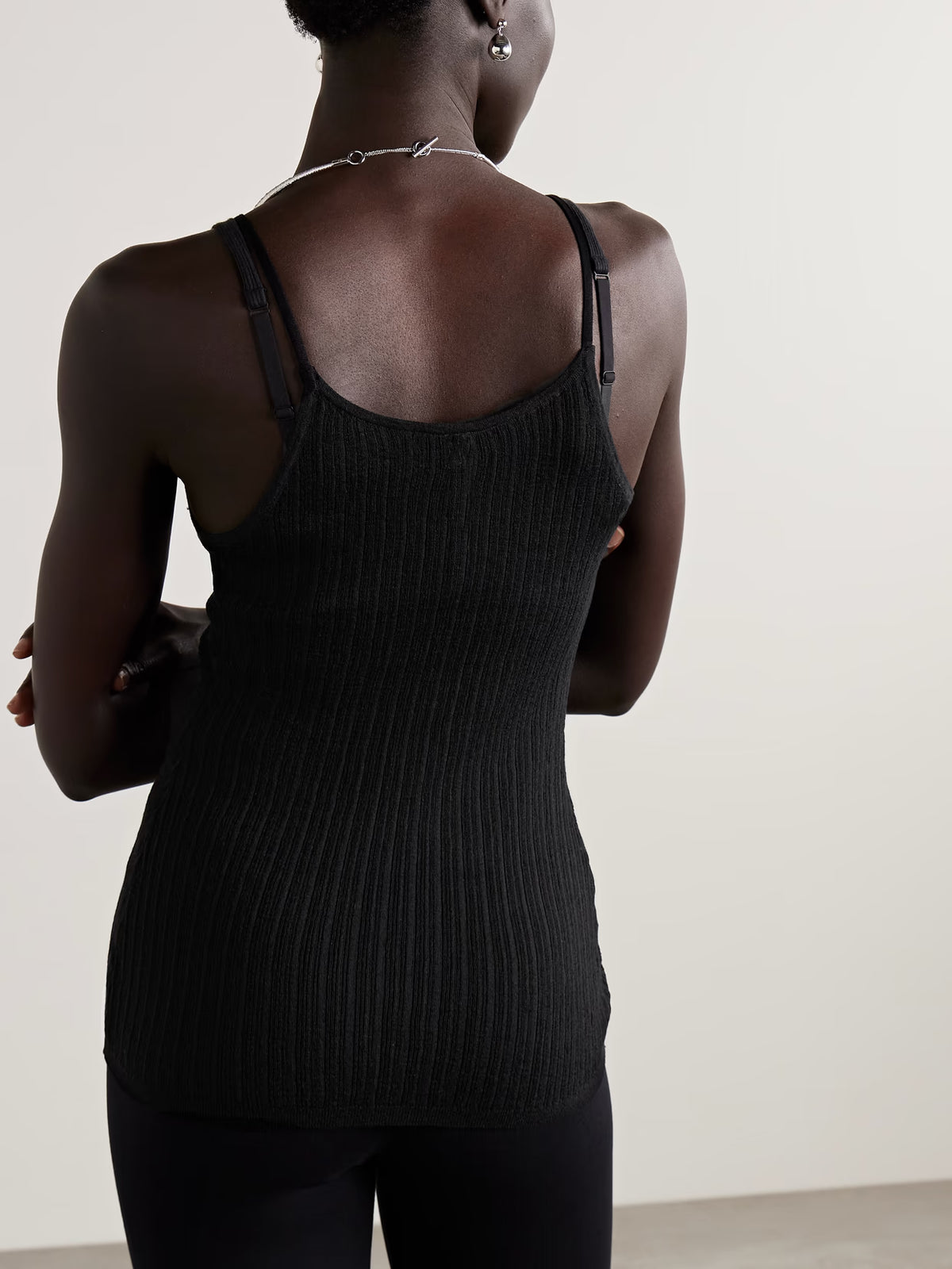 SKIMS - Sheer Knit Plunge Tank - Onyx
