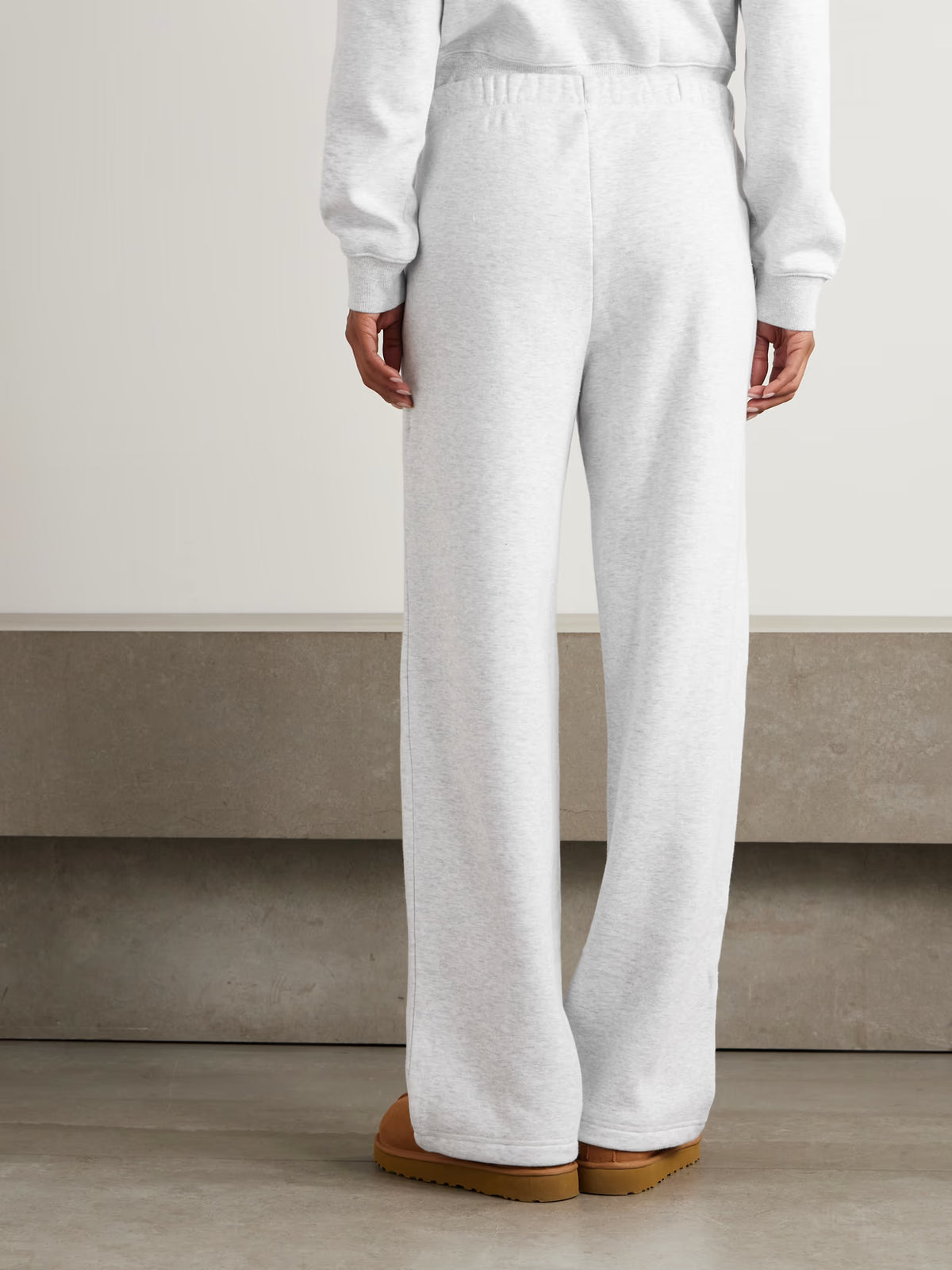 SKIMS - Classic Cotton-blend Jersey Straight-leg Pants - Light Heather Gray