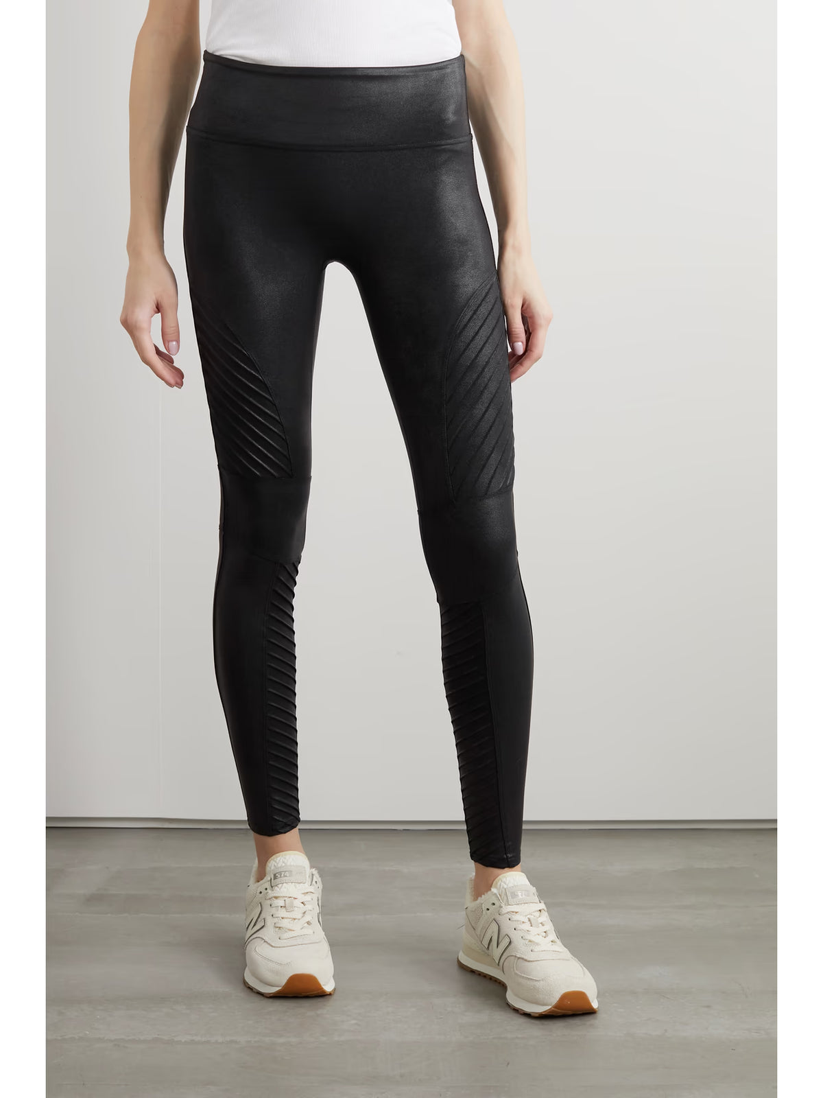 Spanx - Moto Faux Stretch-leather Leggings - Black