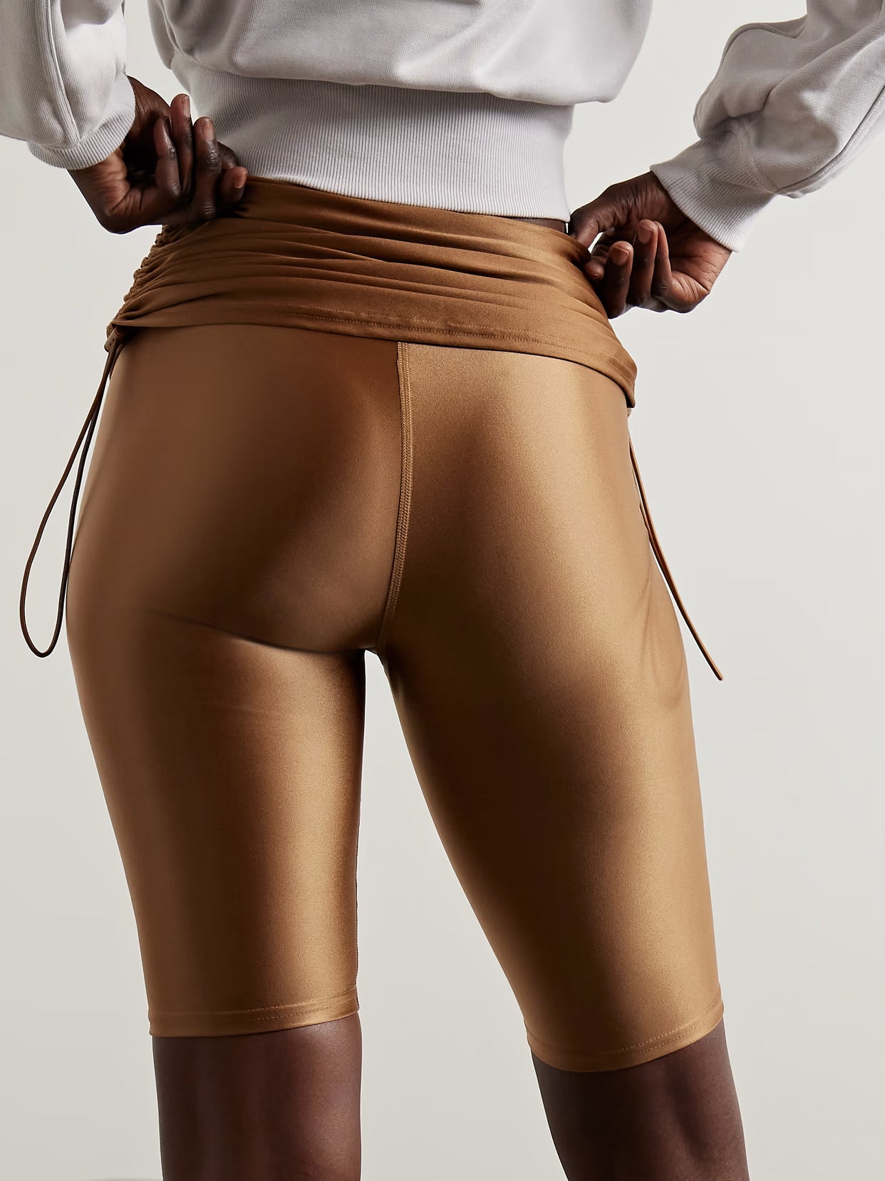 adidas by Stella McCartney - Truepurpose Layered Stretch Recycled-jersey Shorts - Brown