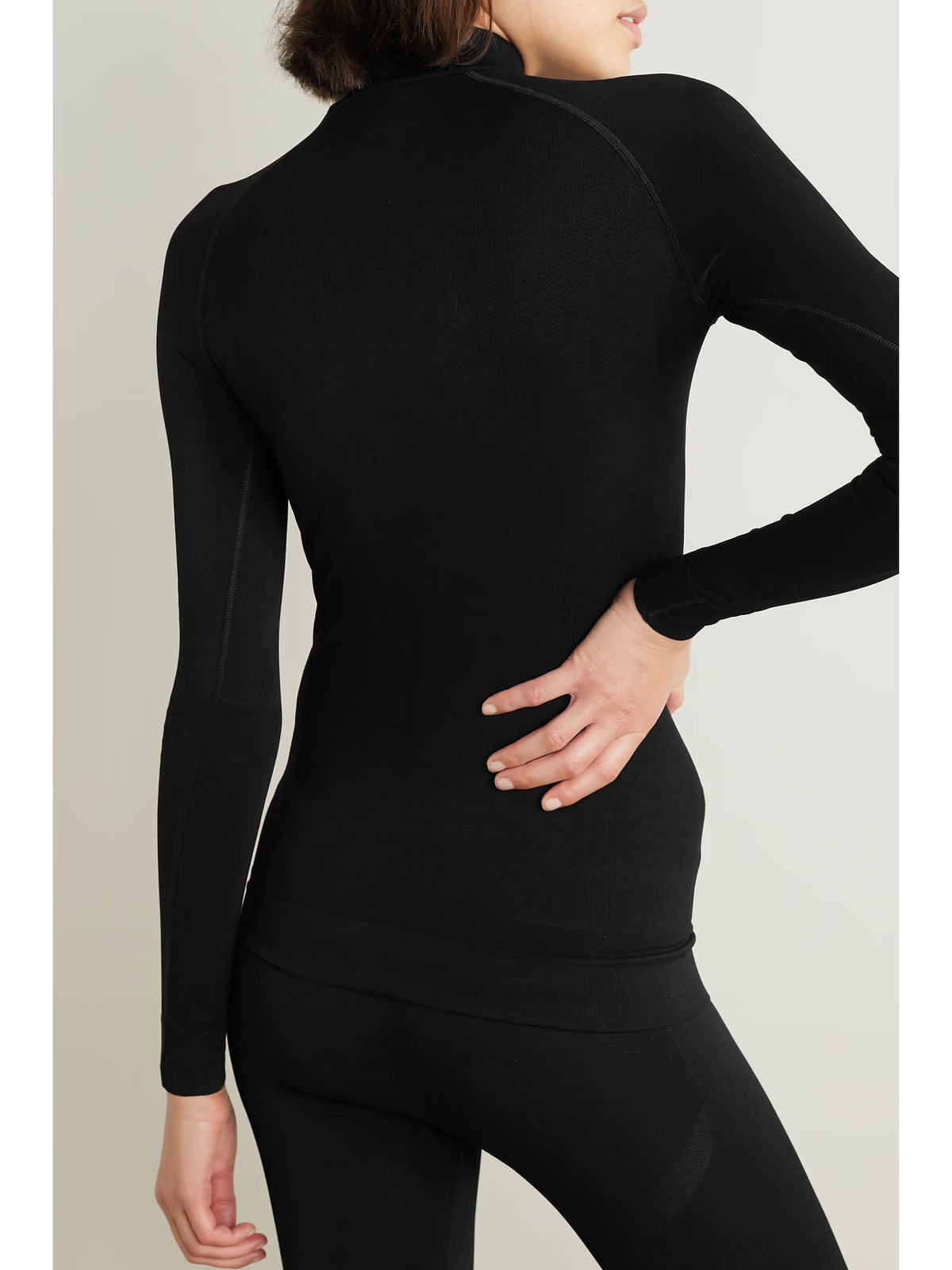 FALKE Ergonomic Sport System - Maximum Warm Stretch-jersey Turtleneck Top - Black