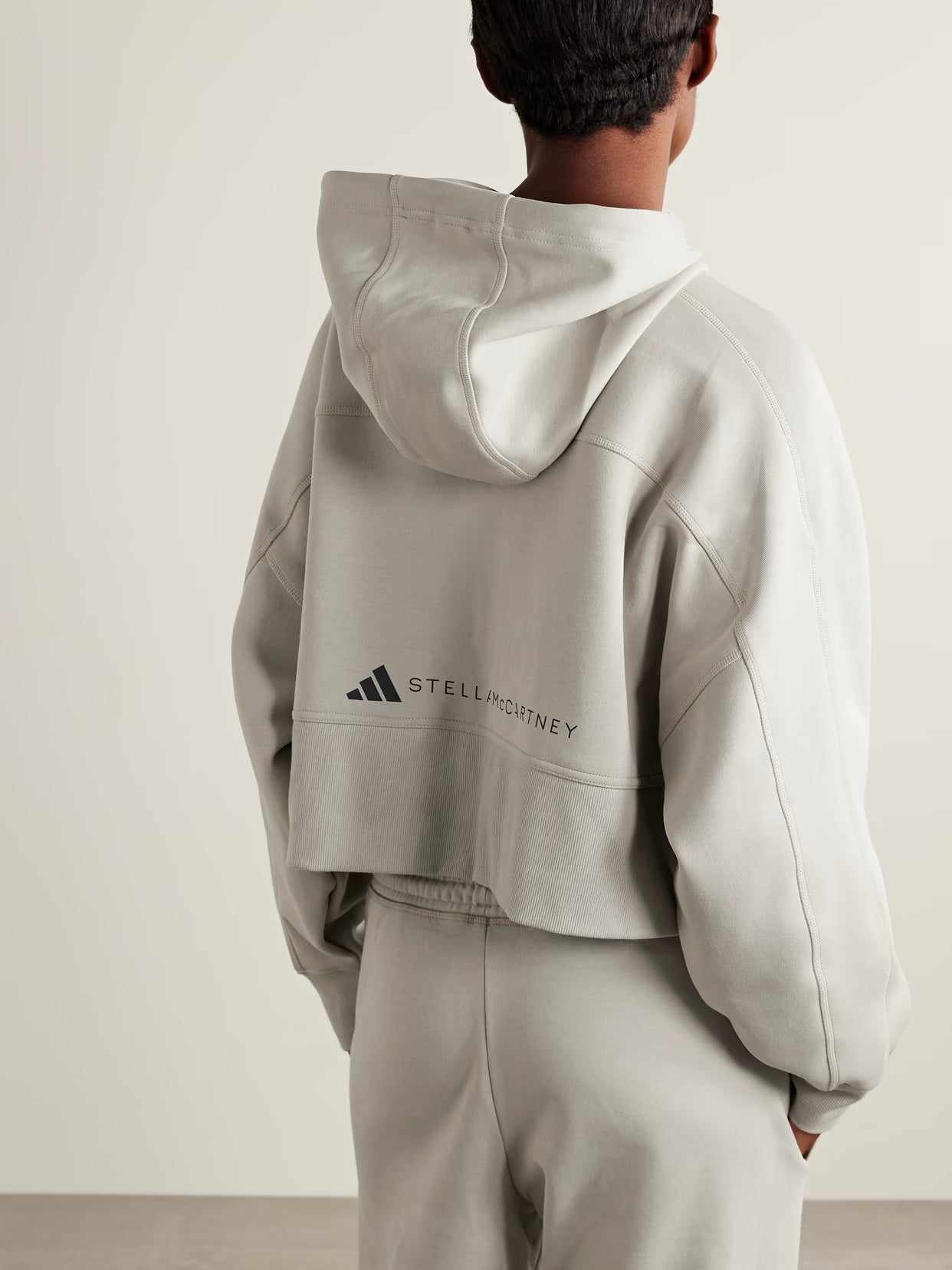 adidas by Stella McCartney - Cropped Organic Cotton-blend Jersey Hoodie - Green