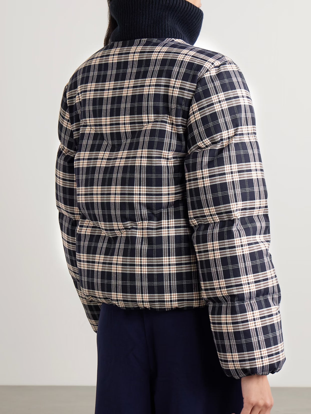 Varley - Bryony Ribbed Knit-trimmed Quilted Checked Ski Jacket - Blue