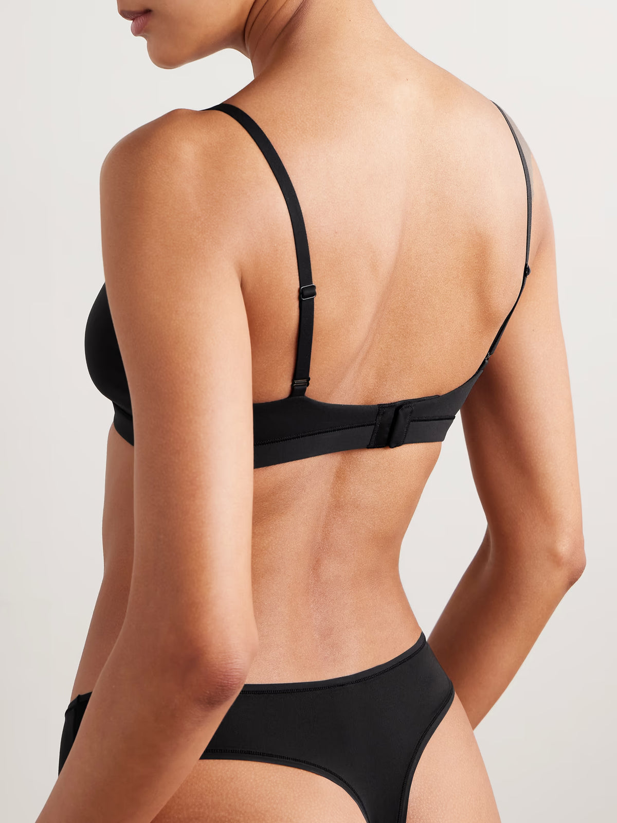 SKIMS - Fits Everybody Crossover Bralette Two-pack - Onyx