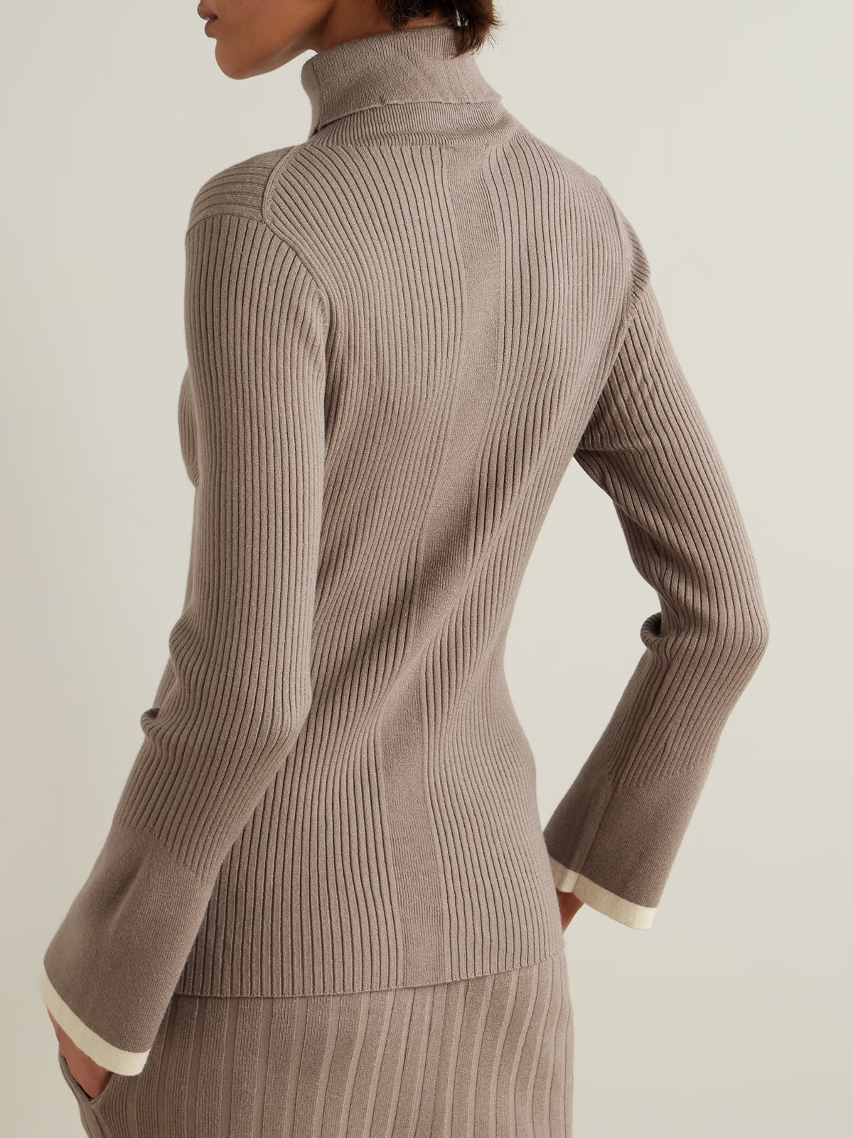 Varley - Ravena Ribbed-knit Turtleneck Top - Neutrals