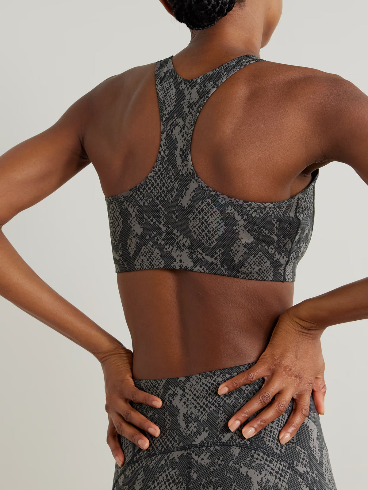 adidas by Stella McCartney - Power Impact Snake-print Recycled-stretch Sports Bra - Gray