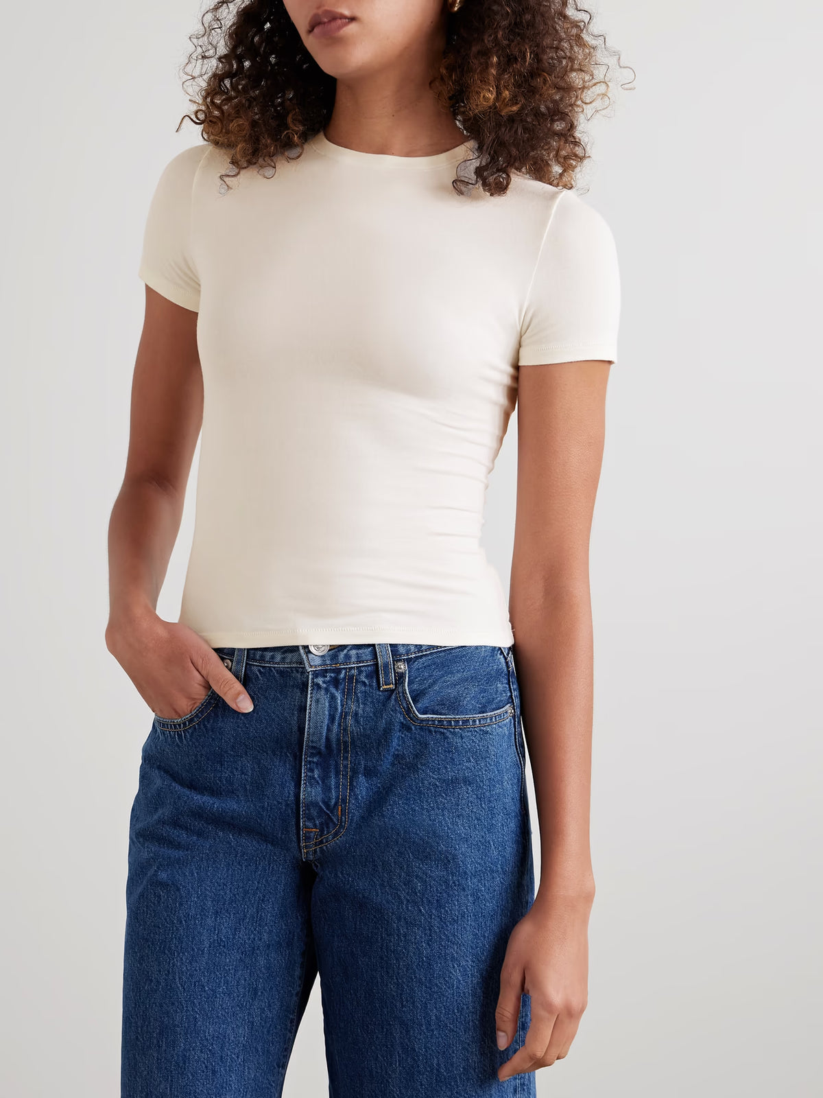 SKIMS - Stretch-cotton Jersey T-shirt - Marble