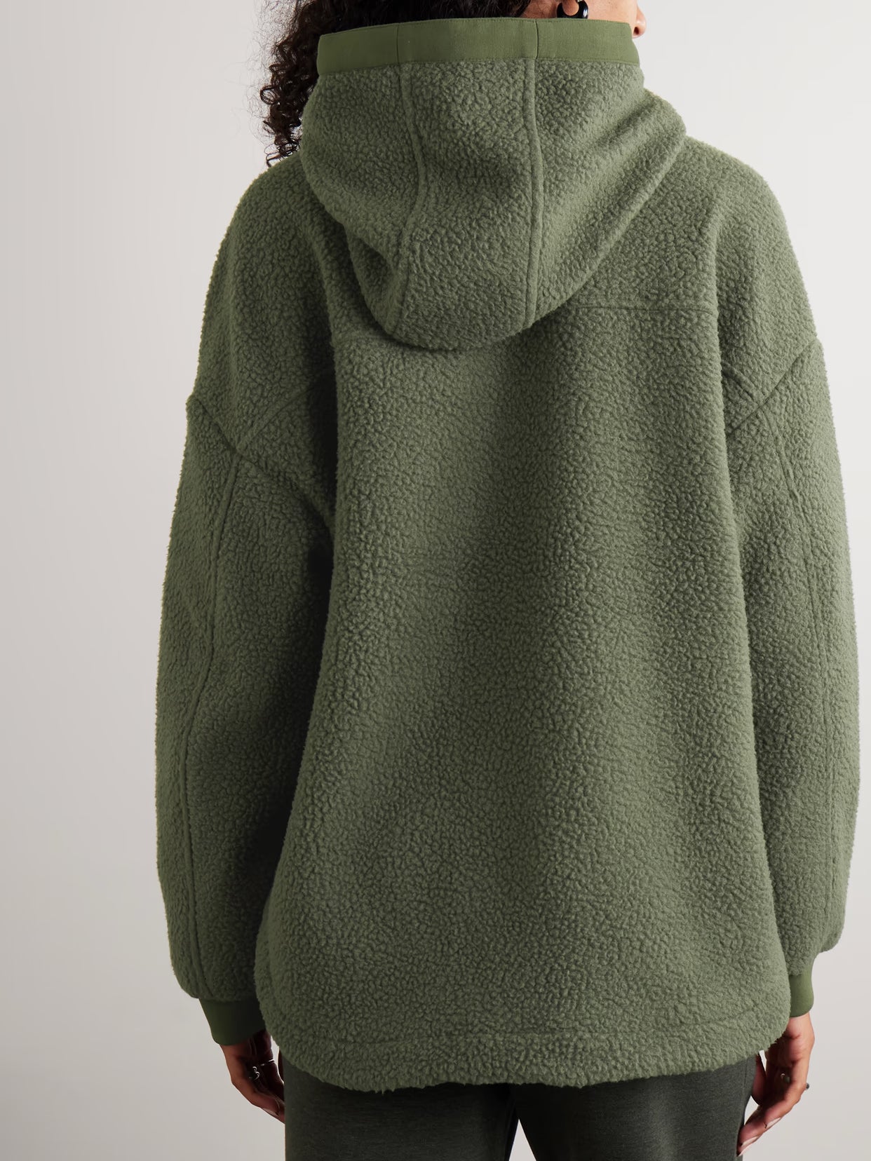 Varley - Fey Hooded Jersey-trimmed Recycled-fleece Jacket - Green