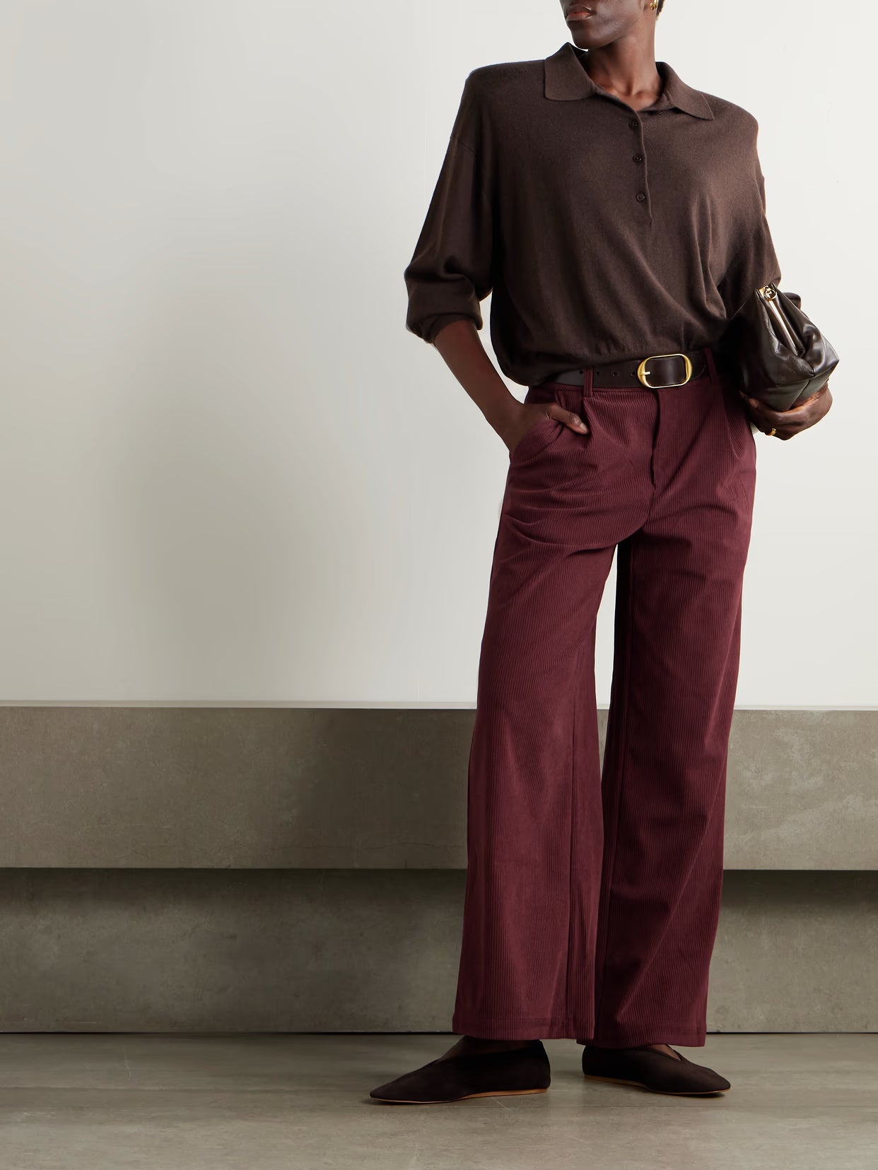Varley - Floris Corduroy Wide-leg Pants - Burgundy