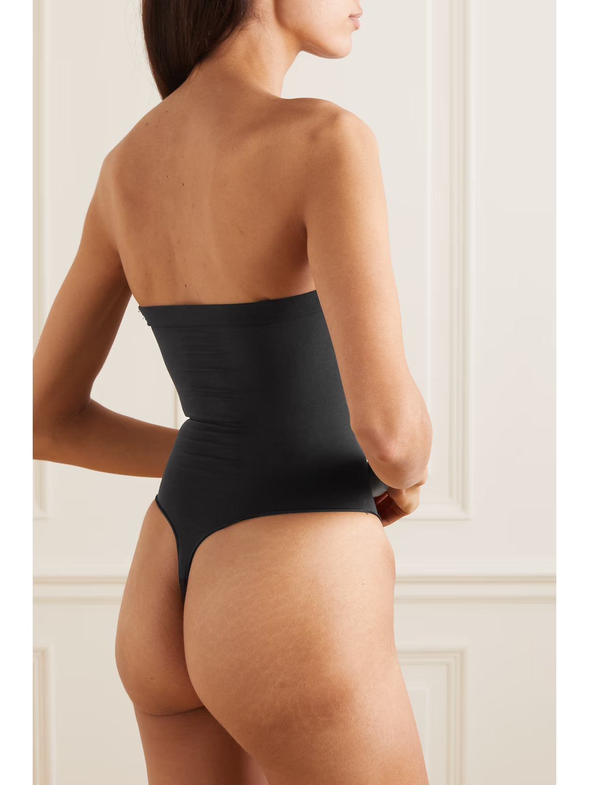 SKIMS - Seamless Sculpt Strapless Thong Bodysuit - Onyx