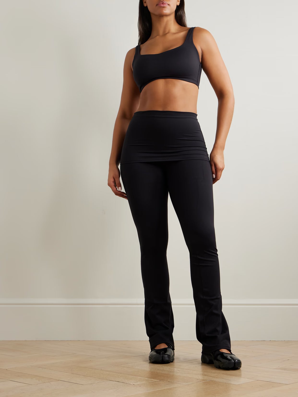 SKIMS - + Nike Foldover Slim Flare Legging - Obsidian