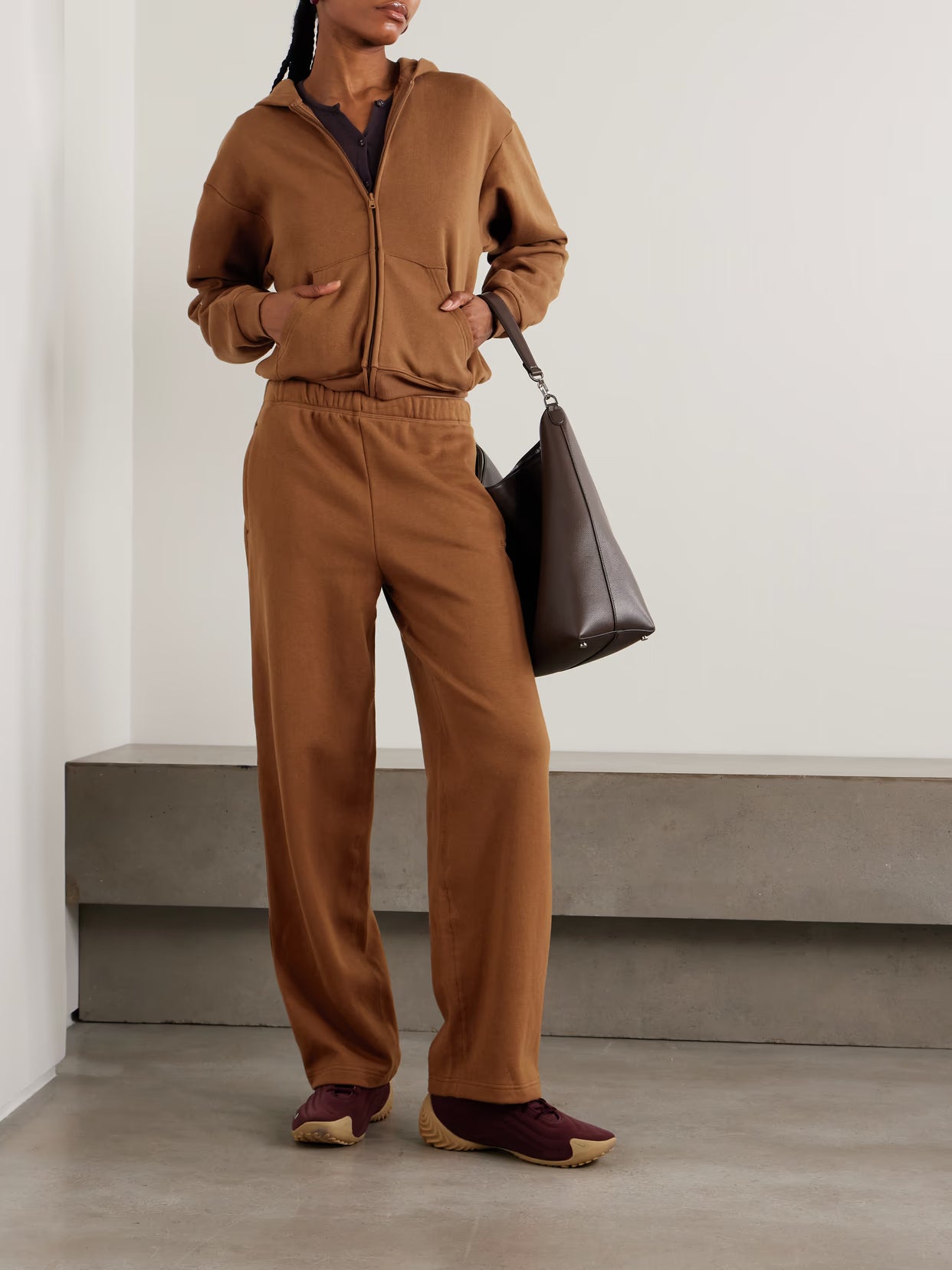 SKIMS - Classic Cotton-blend Jersey Straight-leg Pants - Bison