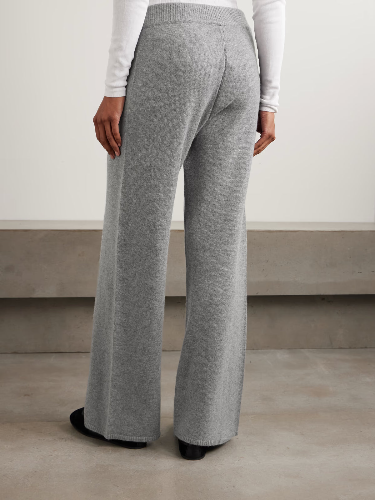 SKIMS - Cashmere Wide-leg Pants - Dark Heather Gray