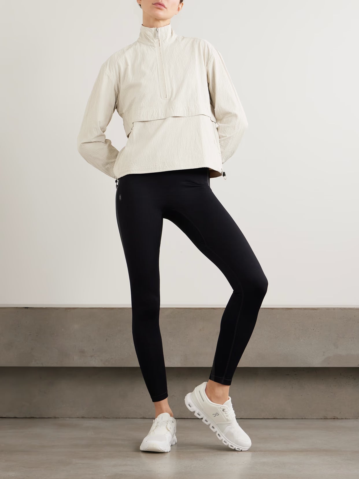 ON - Courtside Seersucker Half-zip Jacket - Neutrals