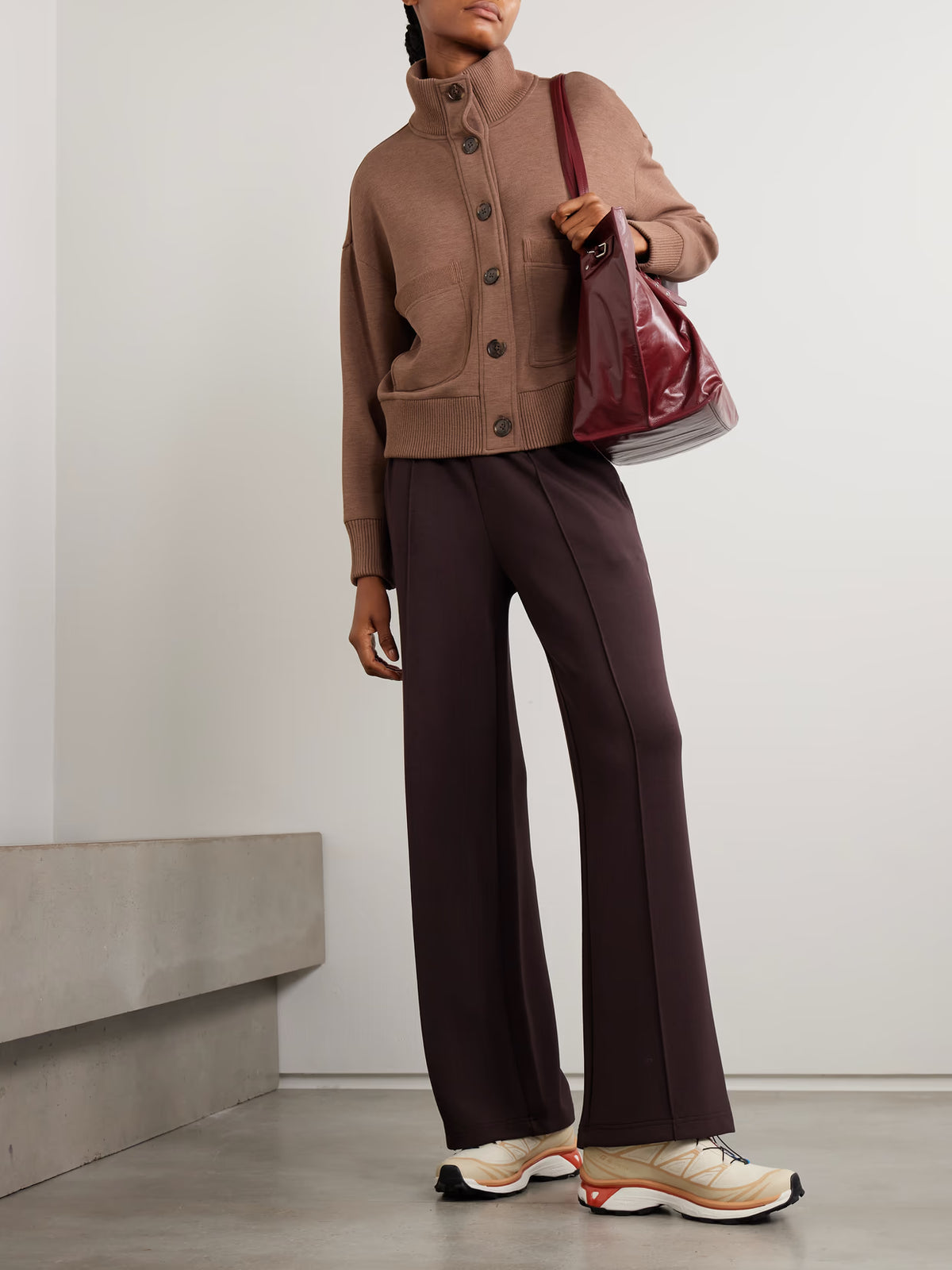 Varley - Sabrina Stretch-jersey Cardigan - Metallic