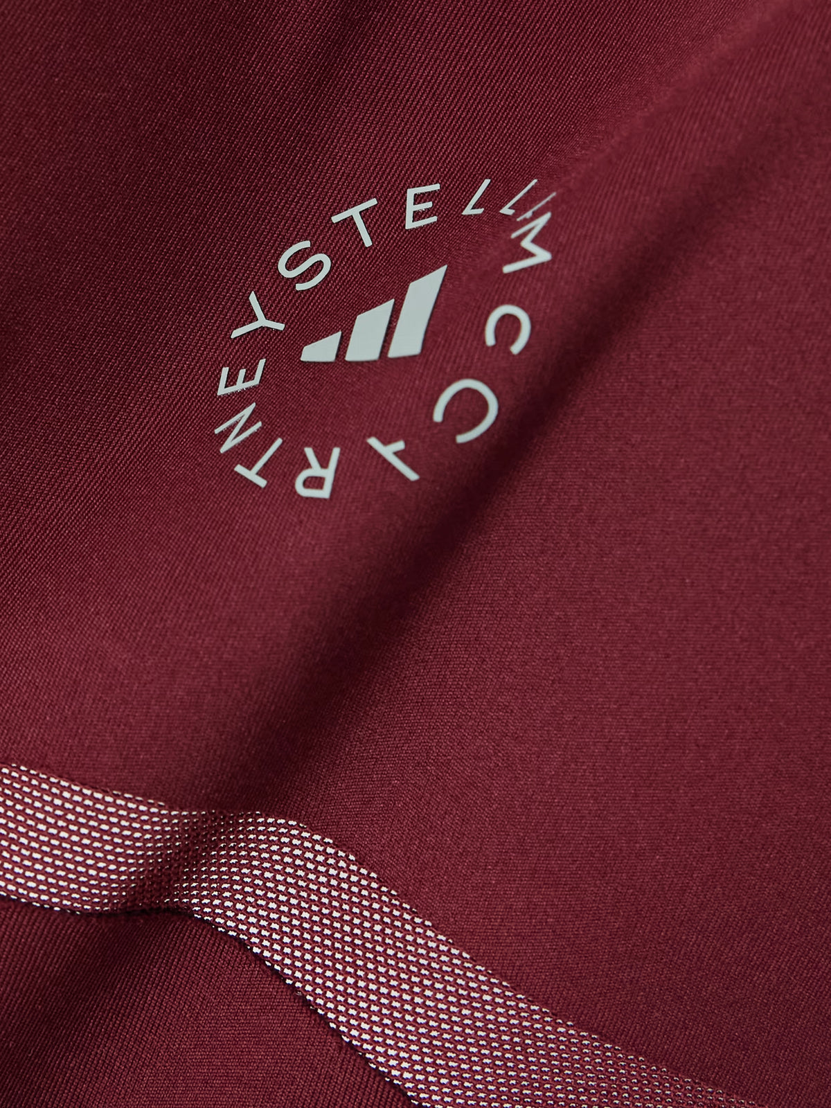 adidas by Stella McCartney - Truepurpose Mesh-trimmed Printed Stretch Recycled Sports Bra - Burgundy