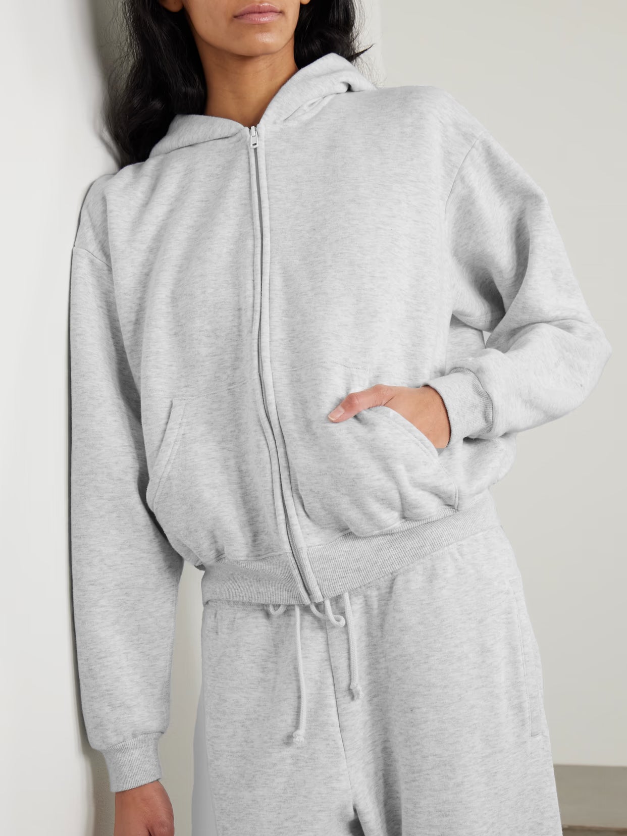 SKIMS - Classic Zip Up Hoodie - Light Heather Grey