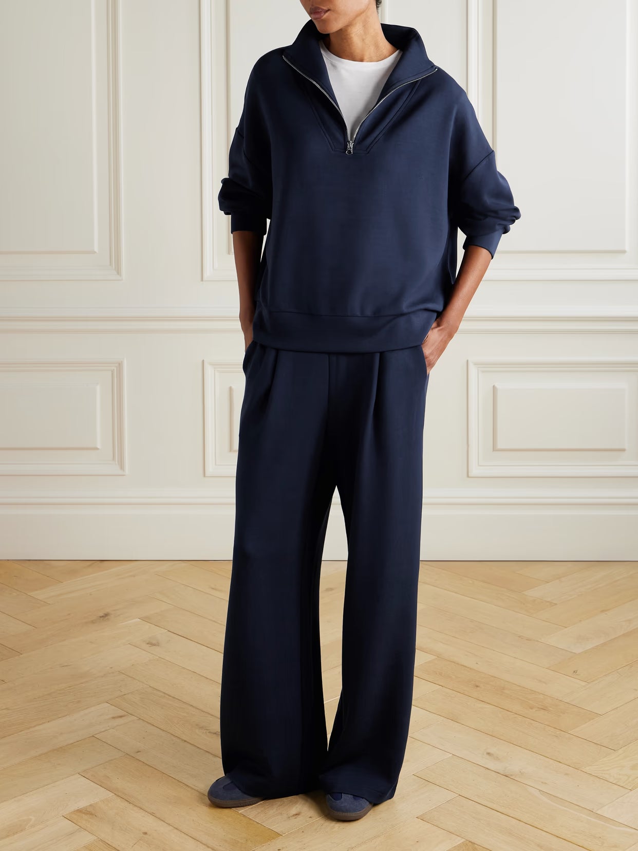 Varley - The Extra Wide Leg Pleated Doublesoft Wide-leg Pants - Blue