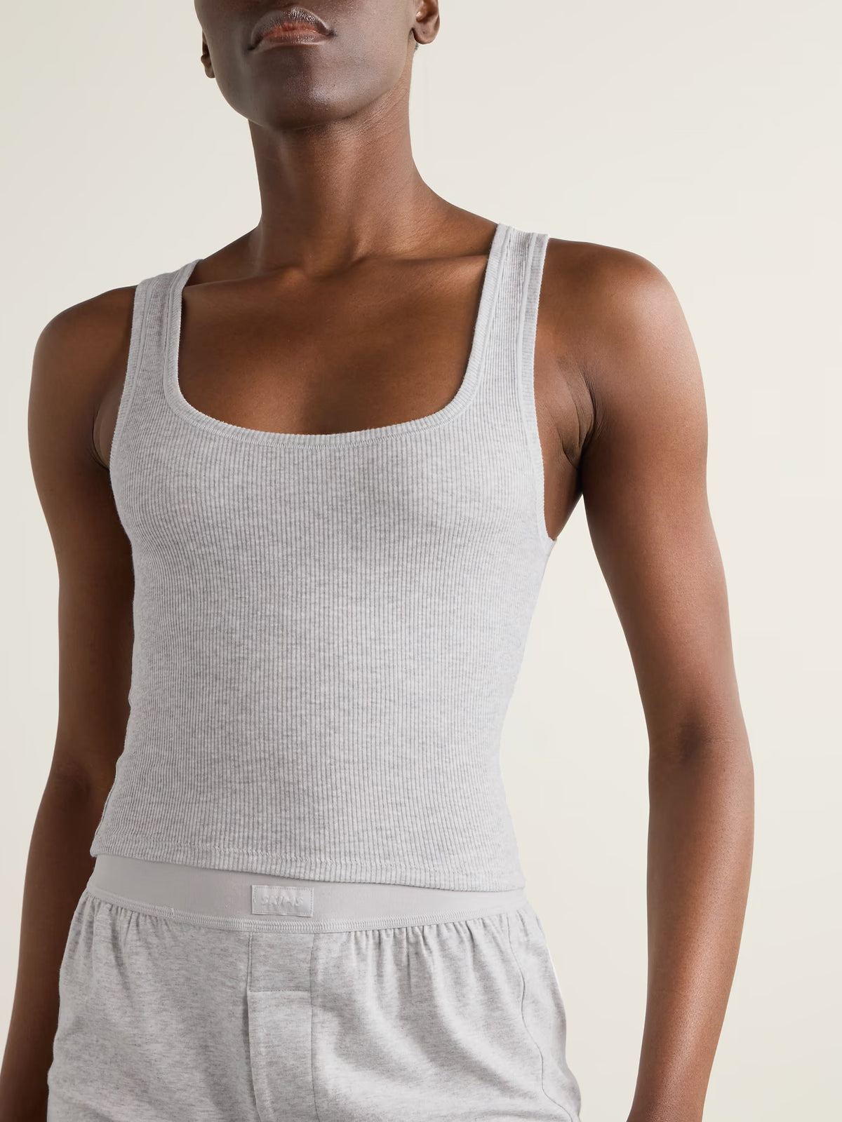 SKIMS - Cotton Rib Tank 3-pack - Bone, Light Heather Gray, Soot