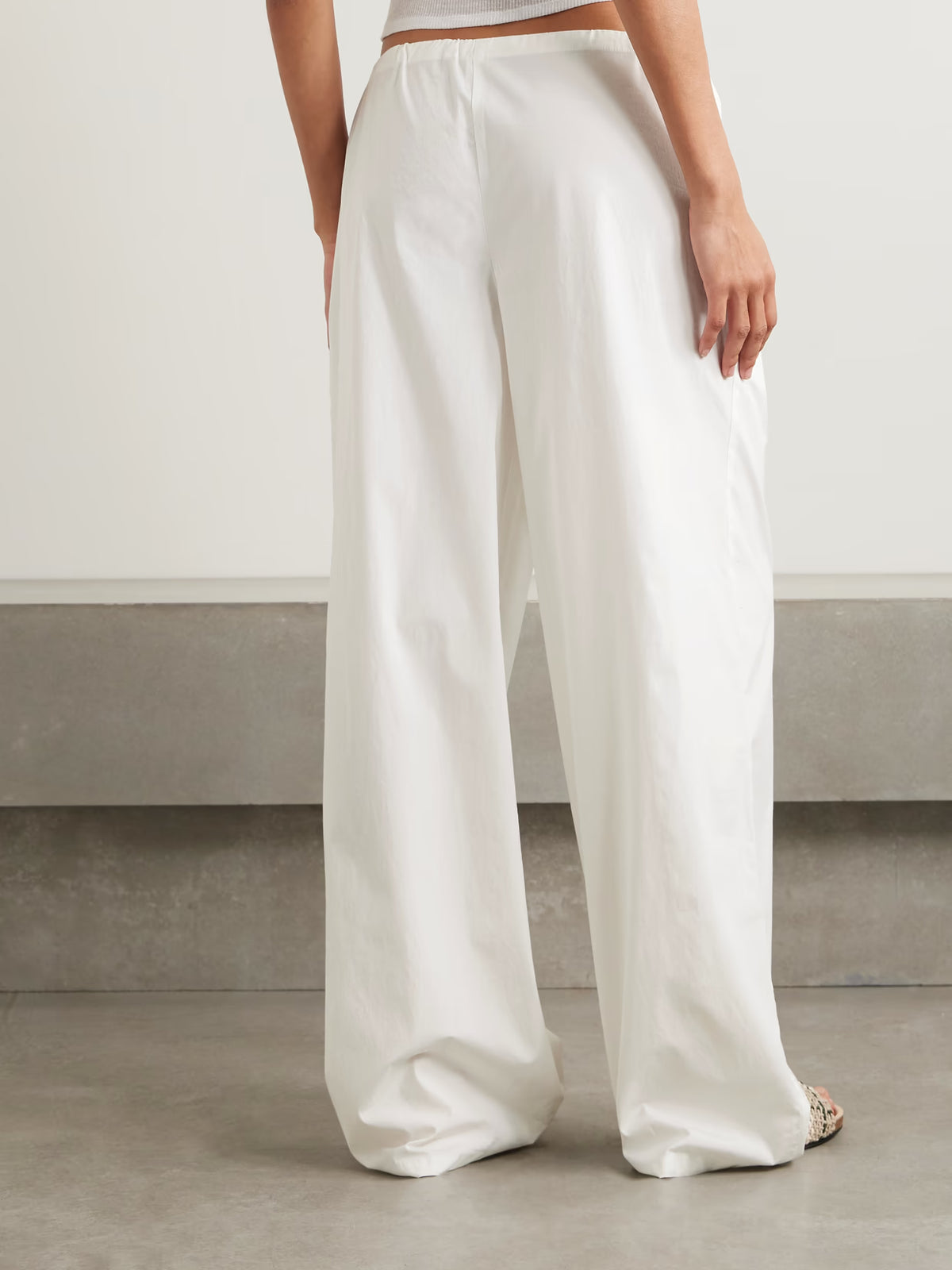 SKIMS - Cotton-blend Poplin Wide-leg Pants - Snow