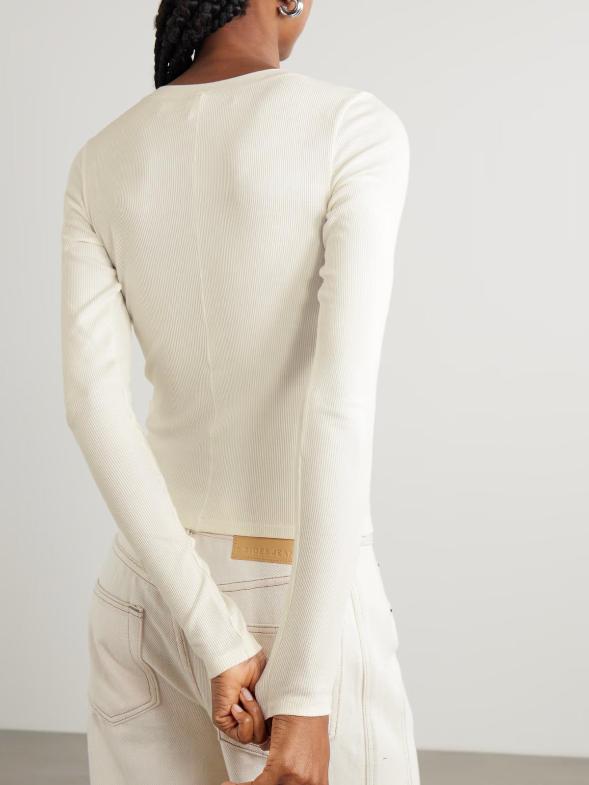 SKIMS - Stretch-cotton Jersey Long Sleeve T-shirt - Marble