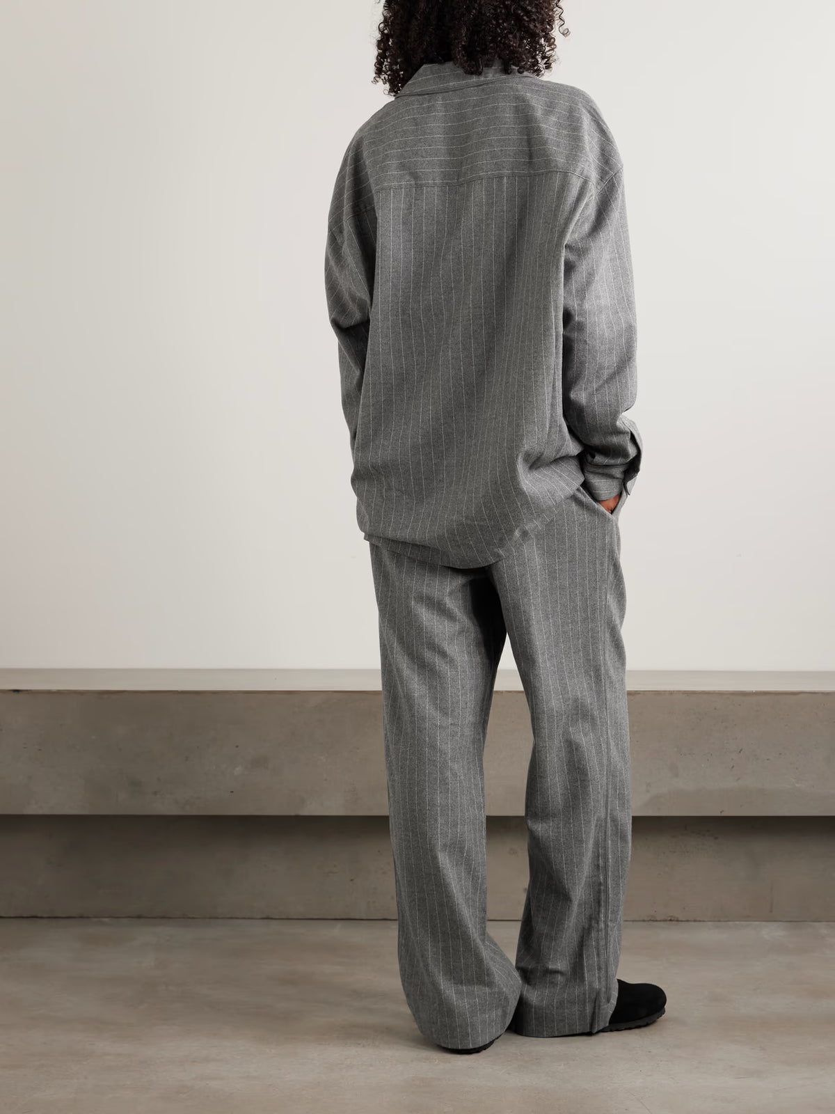 SKIMS - Flannel Sleep Set - Heather Gray Stripe