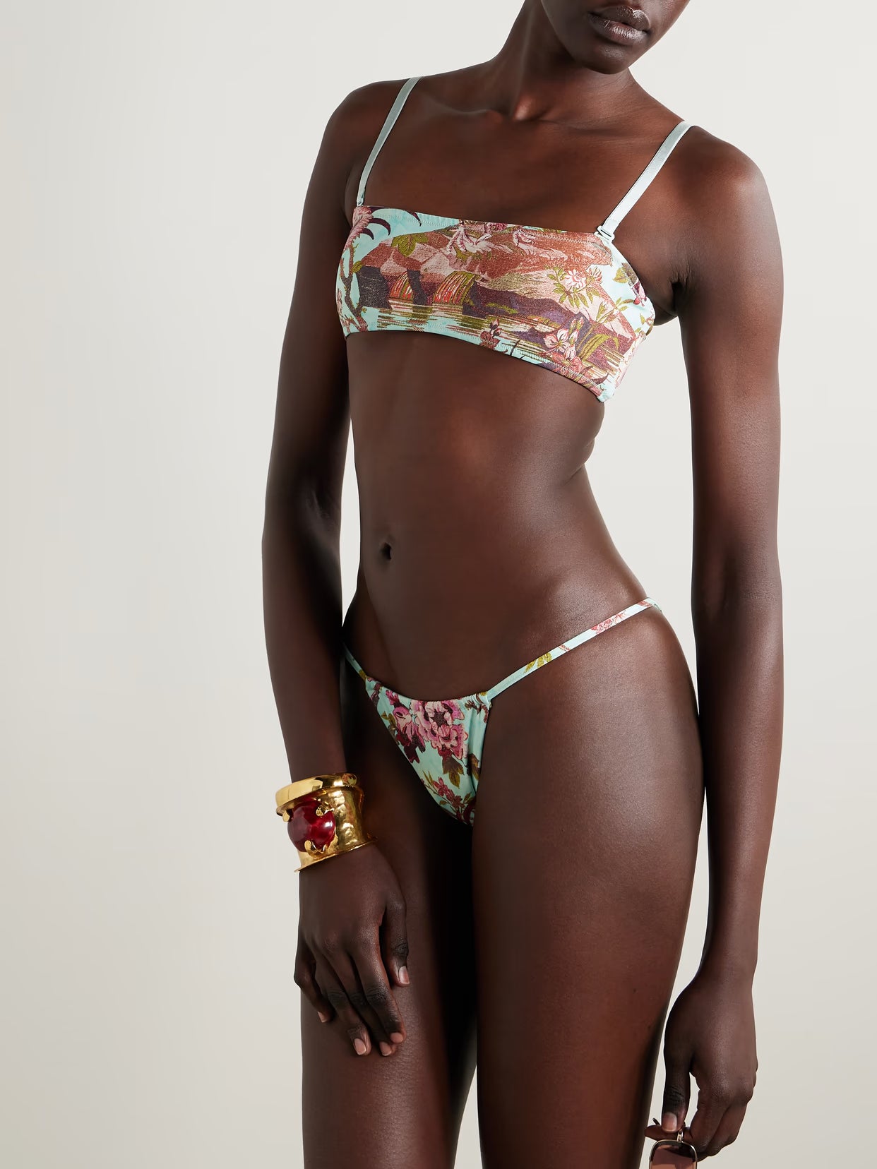 SKIMS - + Roberto Cavalli Signature Swim String Bikini Bottom - Fagianella