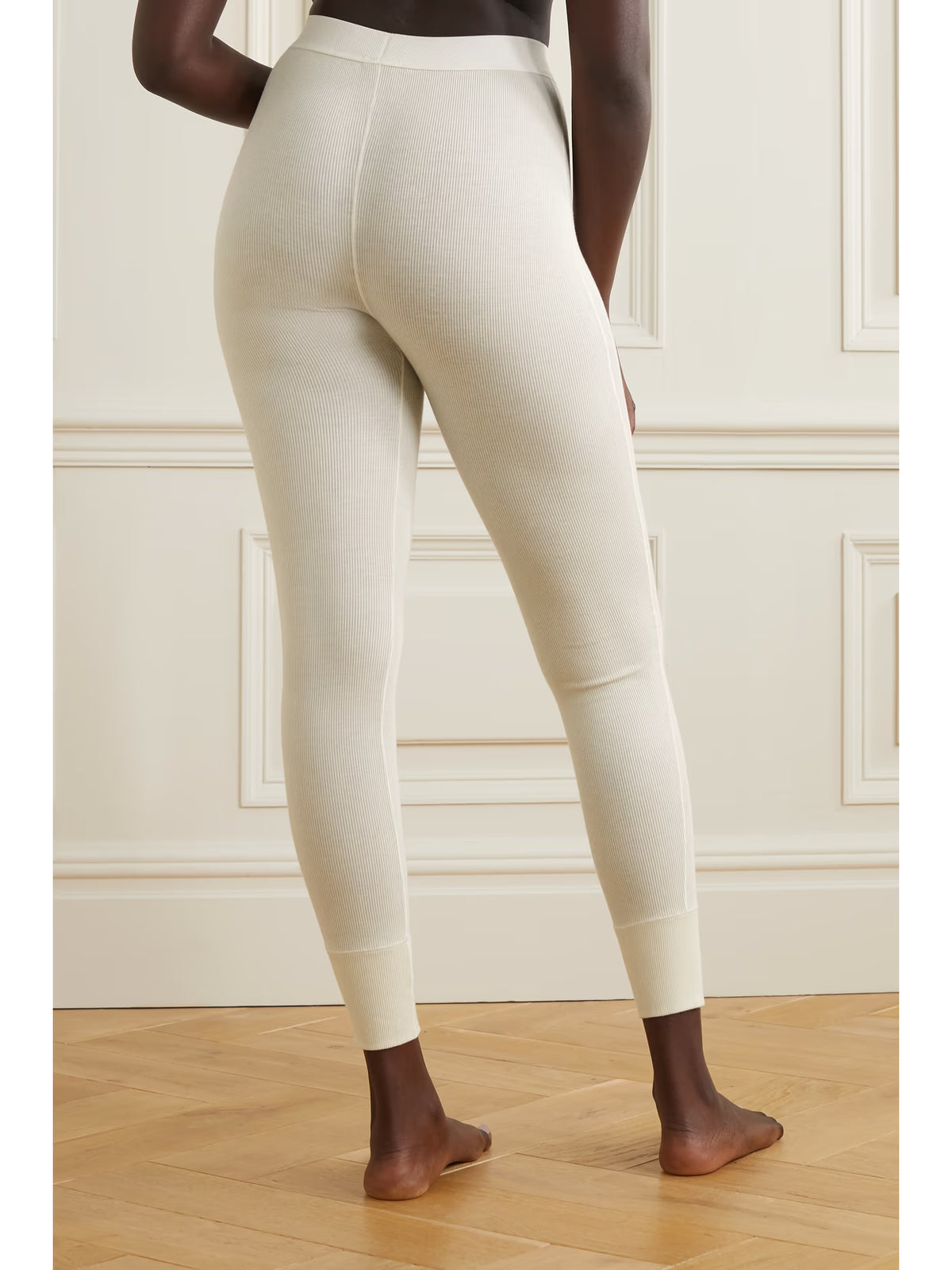 SKIMS - Thermal Ribbed Cotton-blend Leggings - Bone