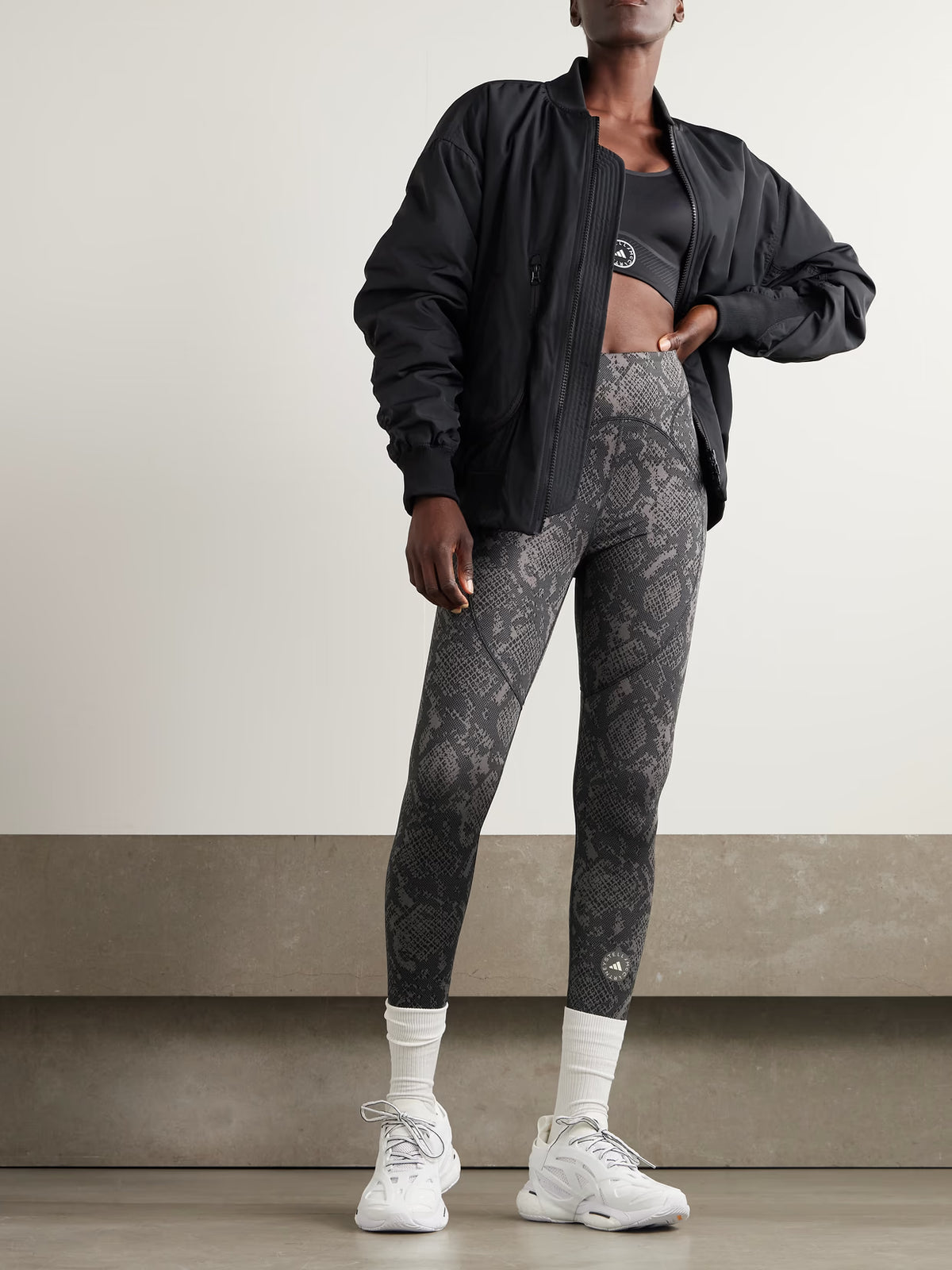 adidas by Stella McCartney - Printed Recycled Leggings - Gray