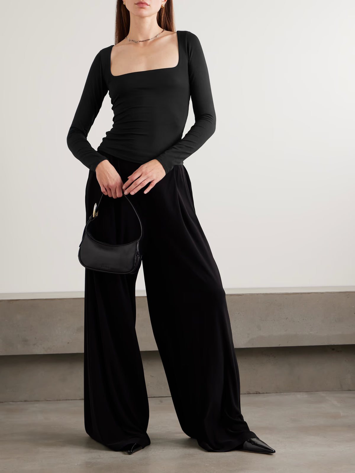 SKIMS - Smooth Layers Square Neck Top - Obsidian