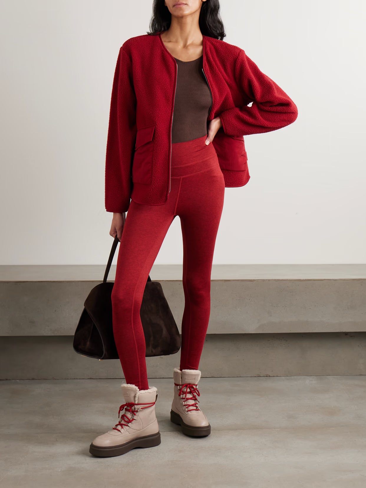 Varley - Marina Shell-trimmed Recycled-fleece Jacket - Red