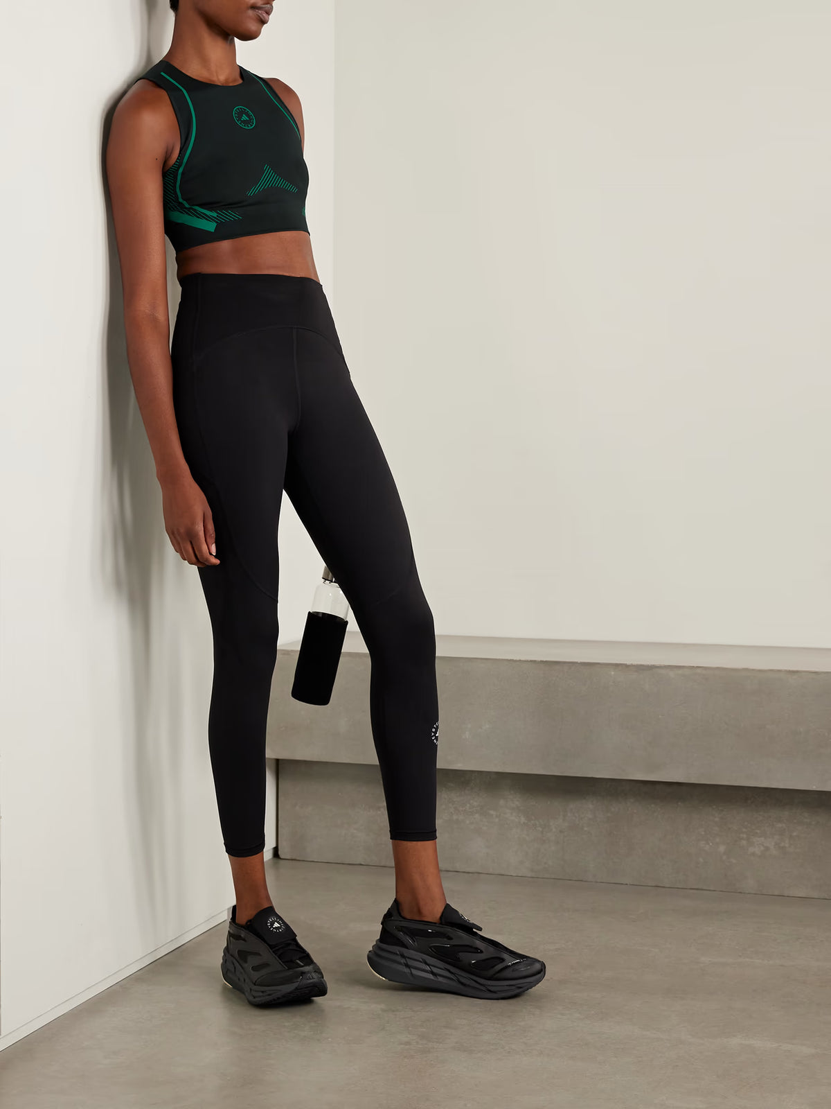 adidas by Stella McCartney - Printed Stretch Recycled Sports Bra - Green