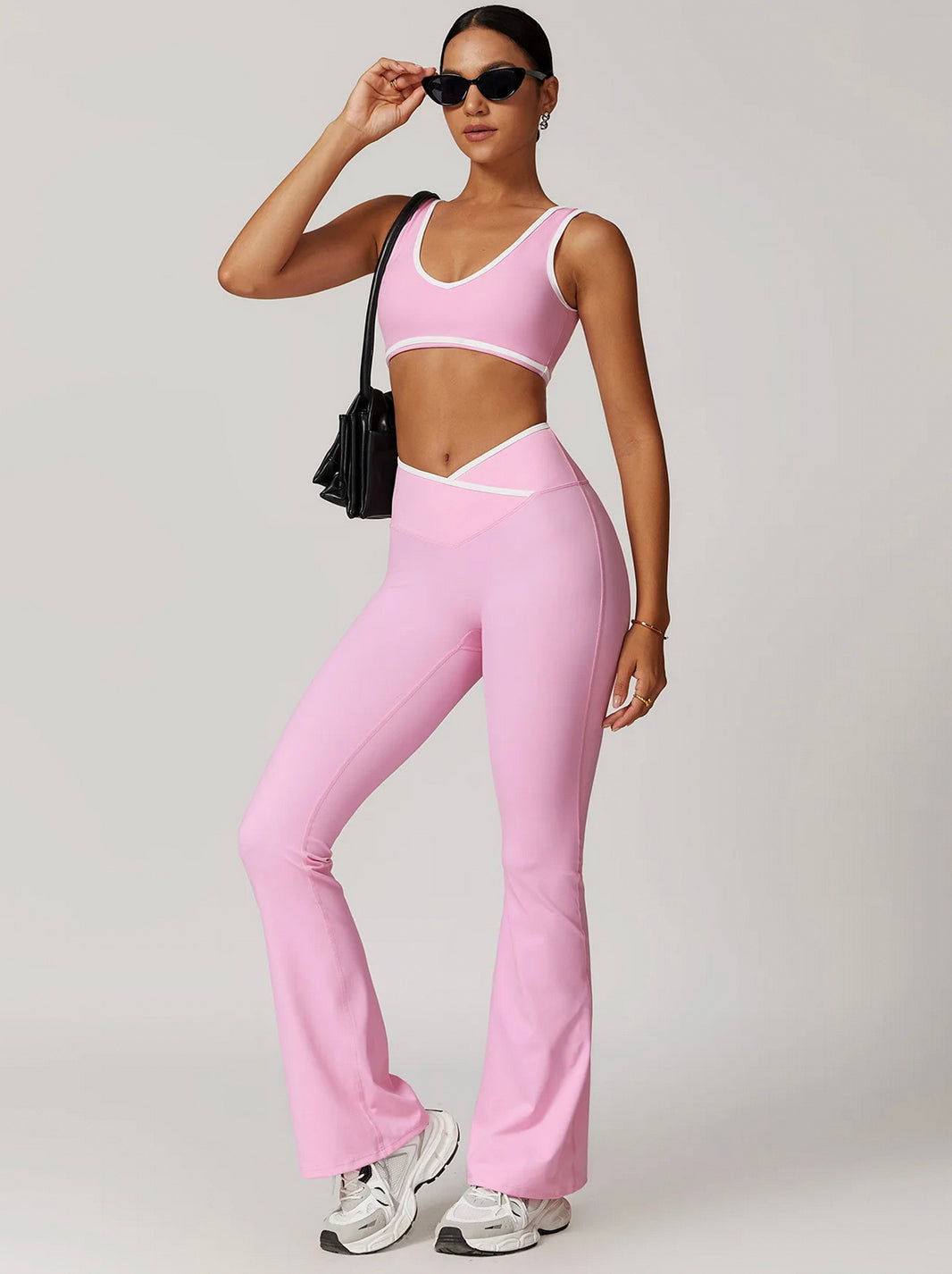 Black High Waist Wide-Leg Trousers - Women's Casual Yoga and Lounge Pants
