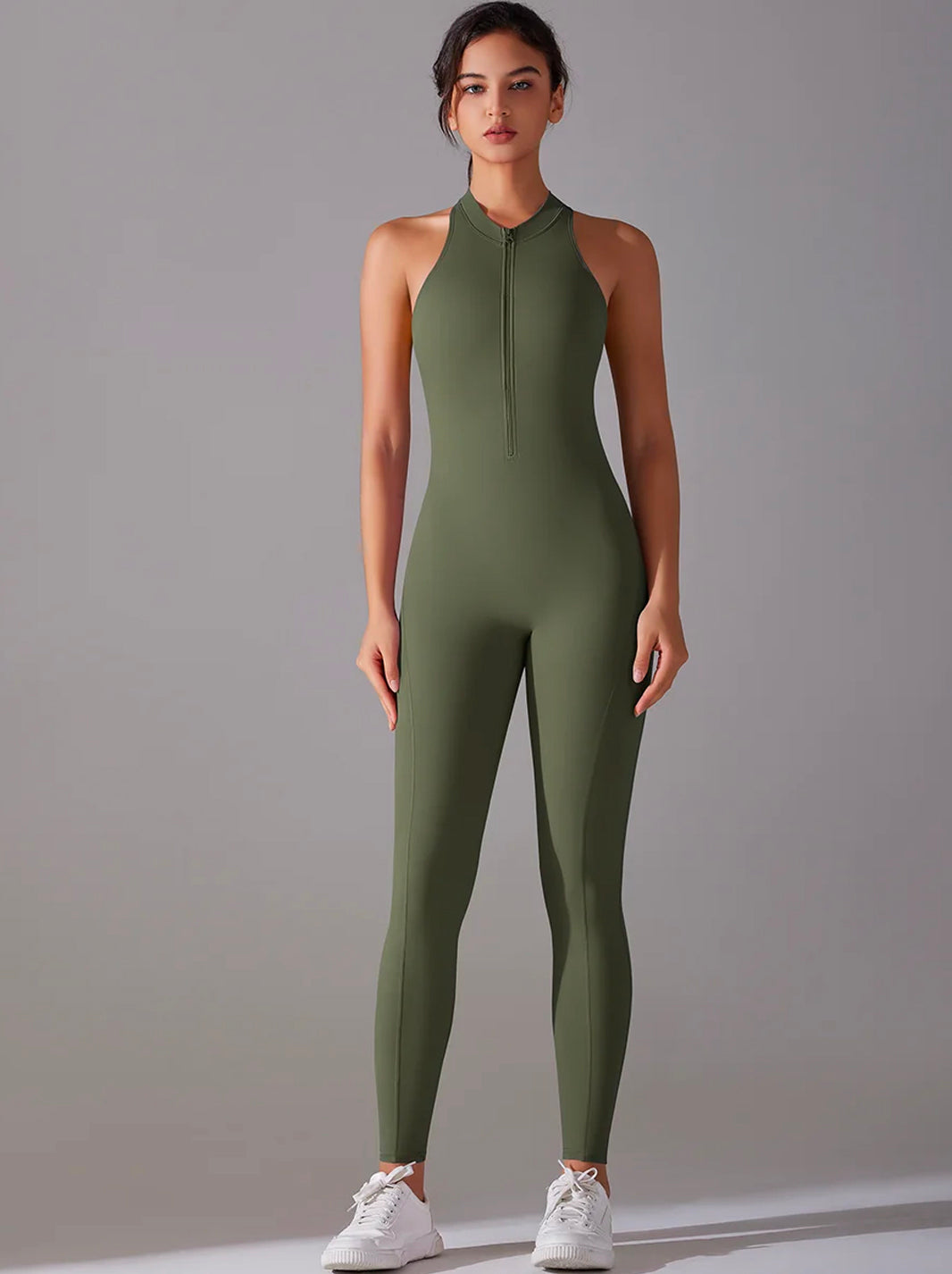 Dark Grey Tummy Control Butt Lifting Ruched Back Detail Shapewear Jumpsuit