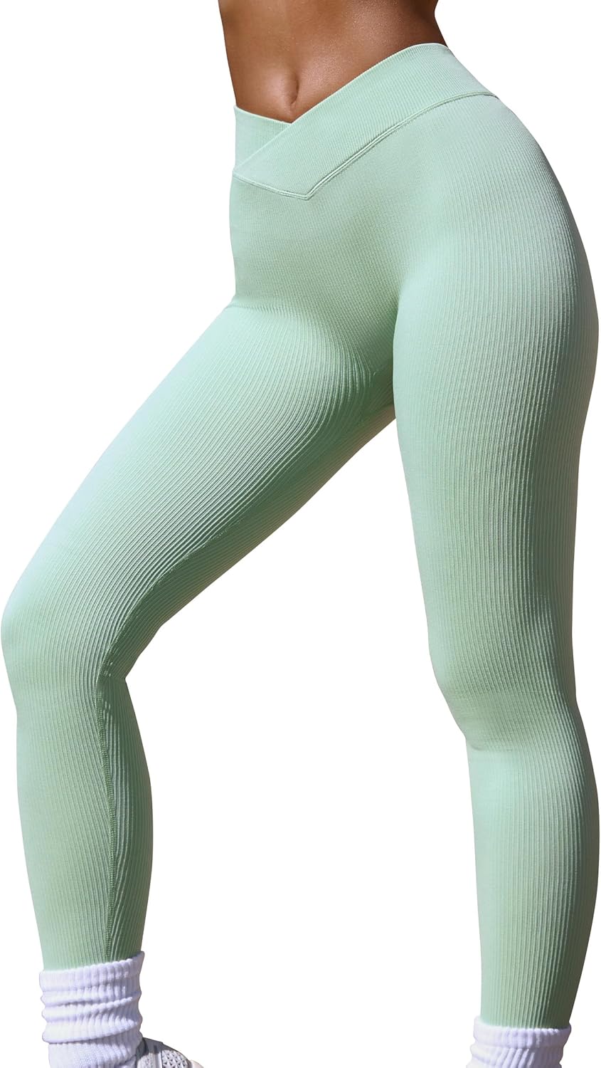 Resolute High-Waisted Ribbed Leggings – 4-Way Stretch & Squat-Proof