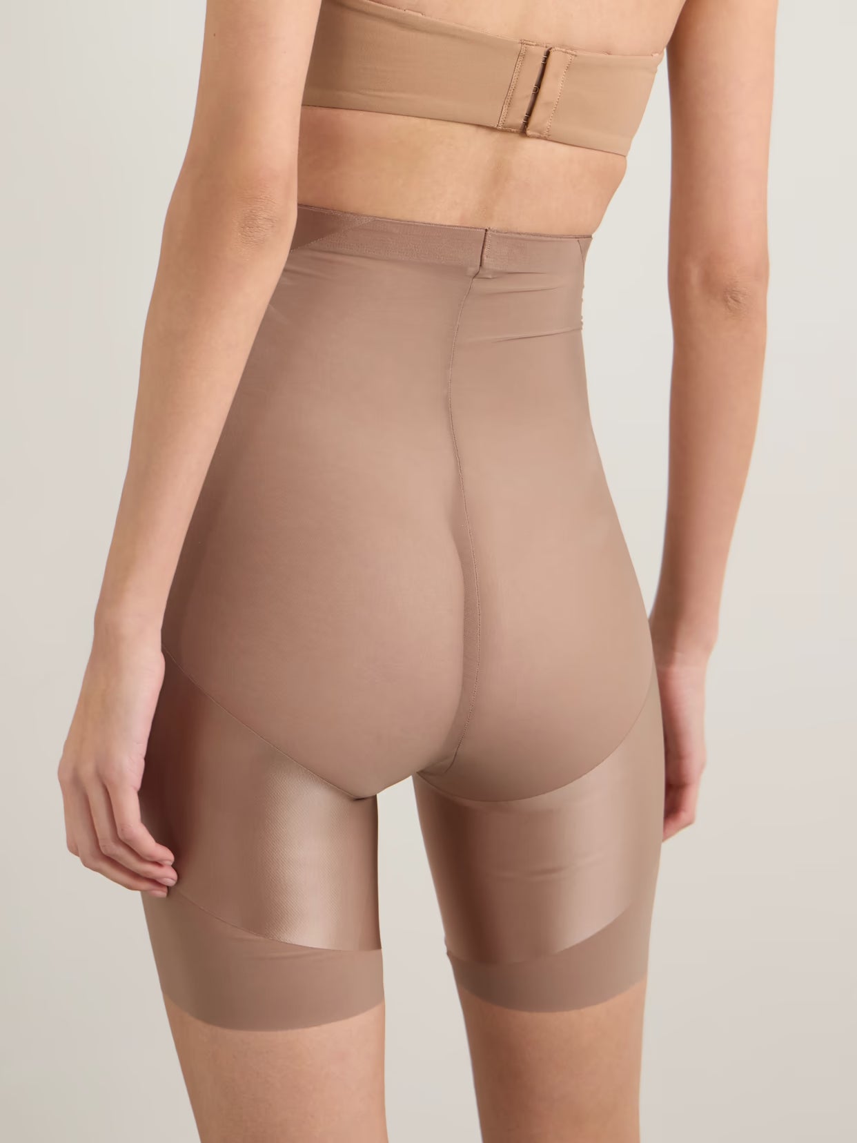 Spanx - Spanxshape Satin-x High-waisted Mid-thigh Shorts - Neutrals