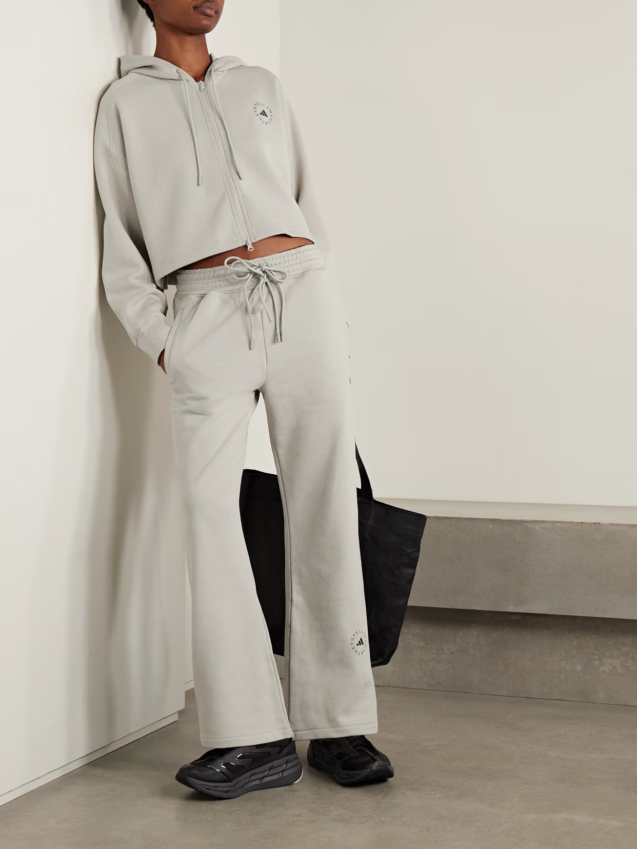 adidas by Stella McCartney - Cropped Organic Cotton-blend Jersey Hoodie - Green