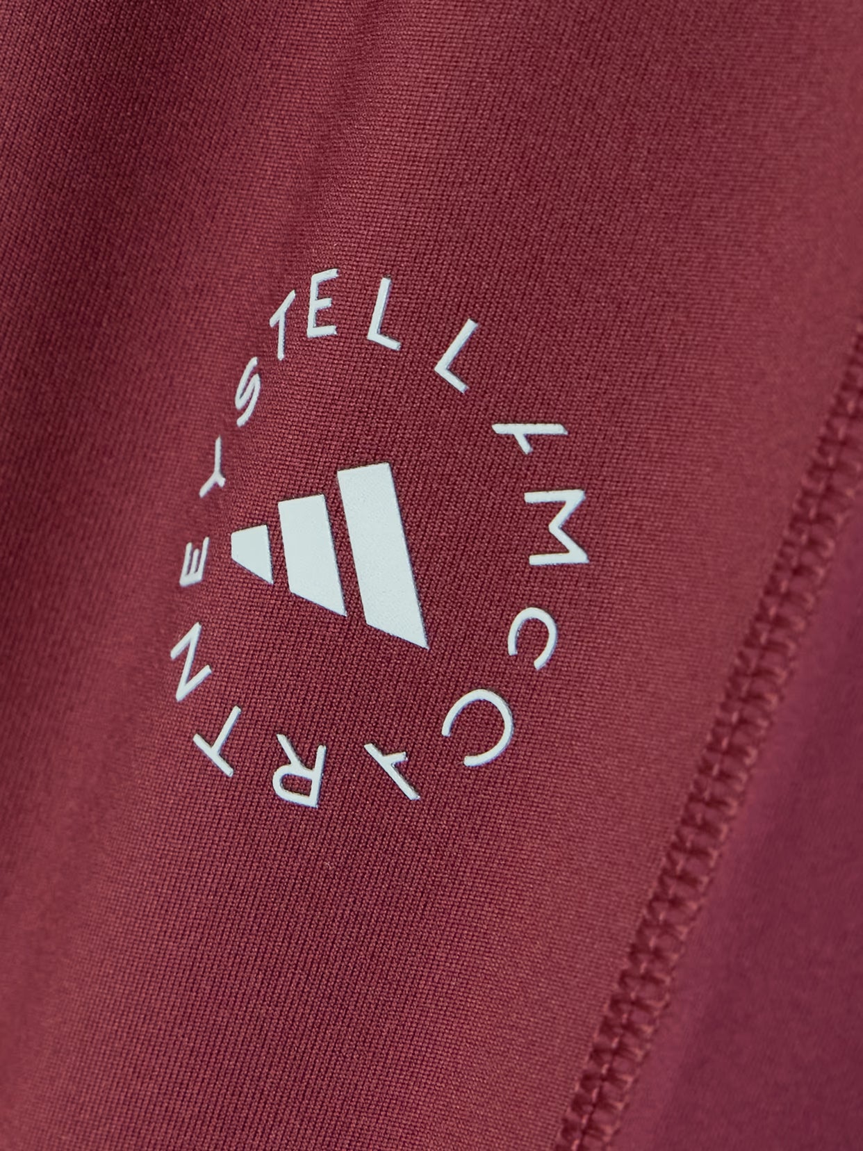 adidas by Stella McCartney - Truepurpose Perforated Printed Recycled Stretch-jersey Leggings - Burgundy