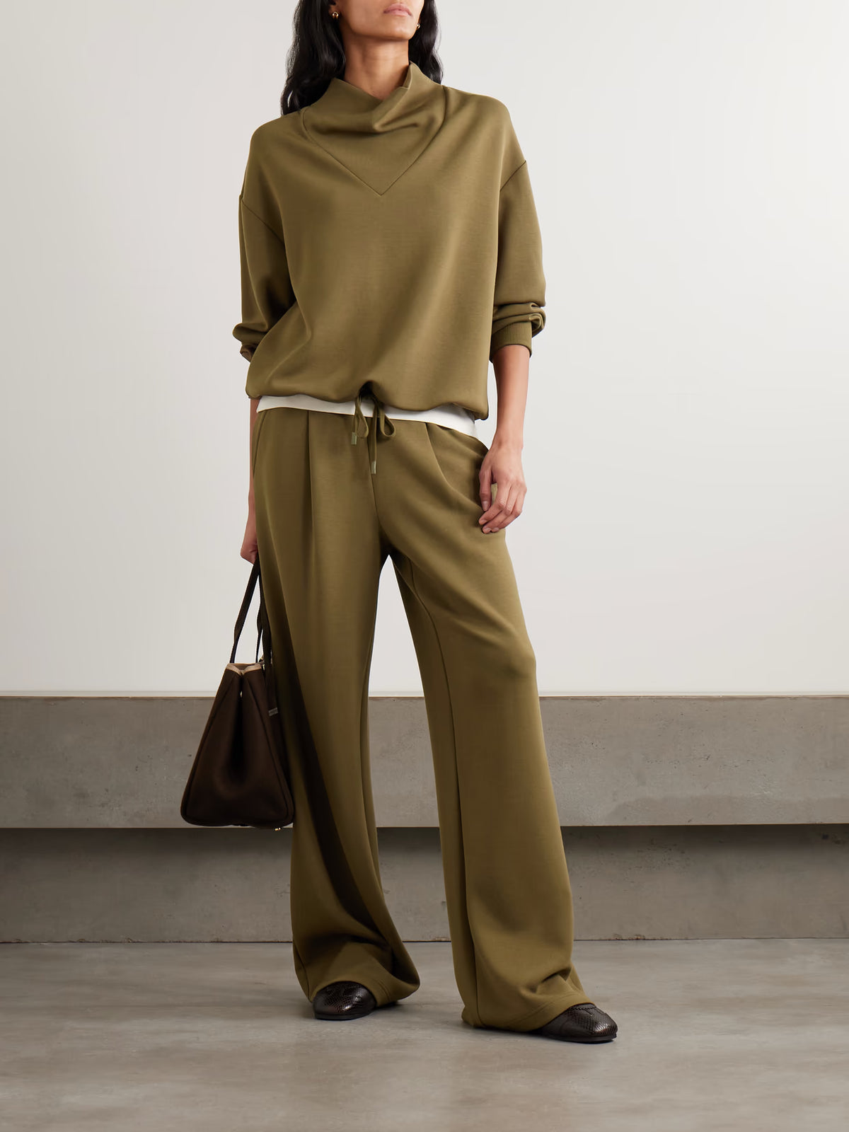 Varley - The Extra Wide Leg Pleated Doublesoft Wide-leg Pants - Green