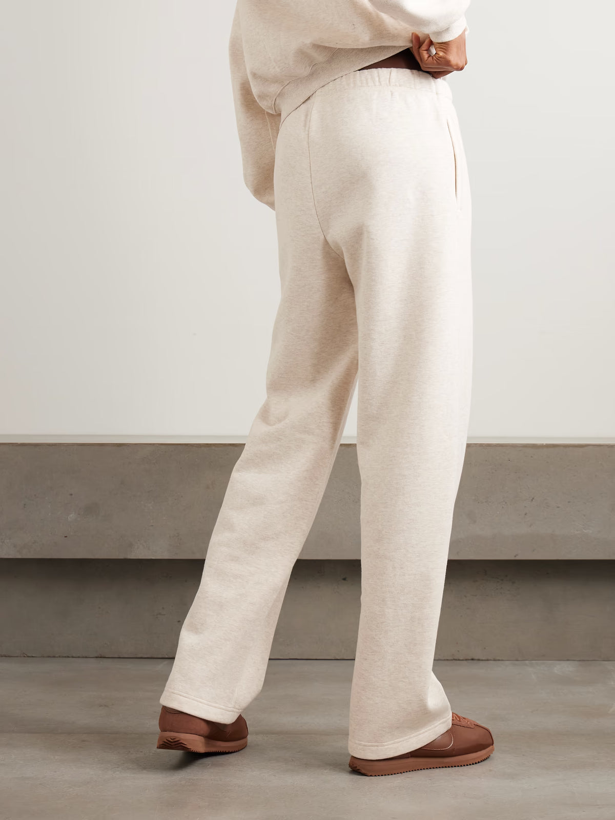 SKIMS - Classic Cotton-blend Jersey Straight-leg Pants - Oatmeal Heather