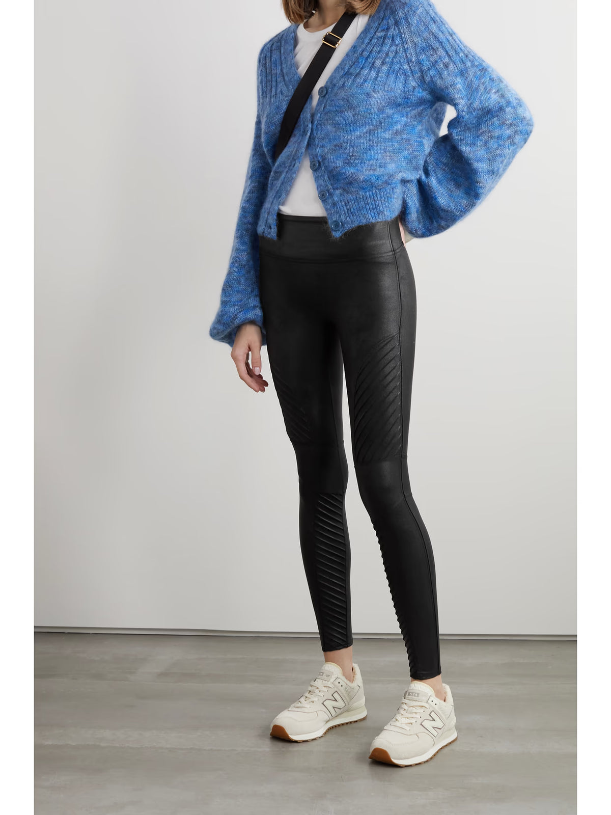 Spanx - Moto Faux Stretch-leather Leggings - Black
