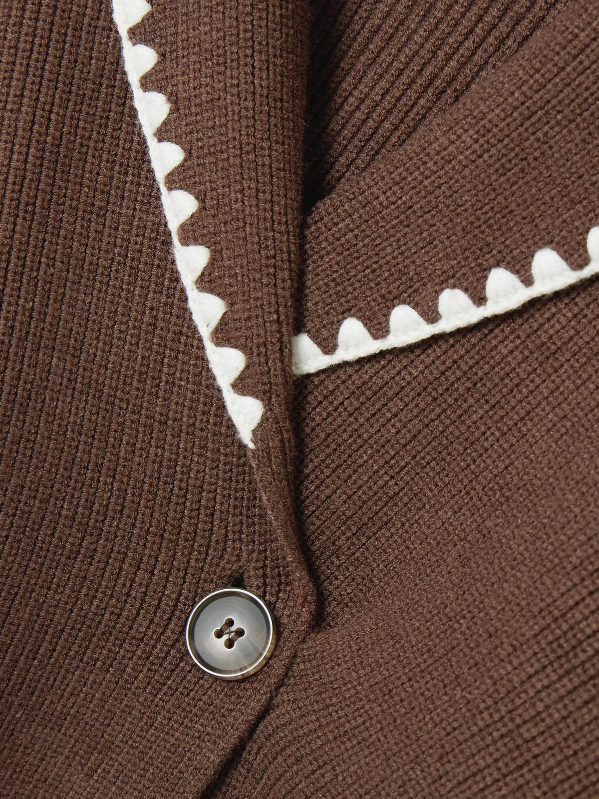 Varley - Totley Embroidered Ribbed-knit Cardigan - Brown