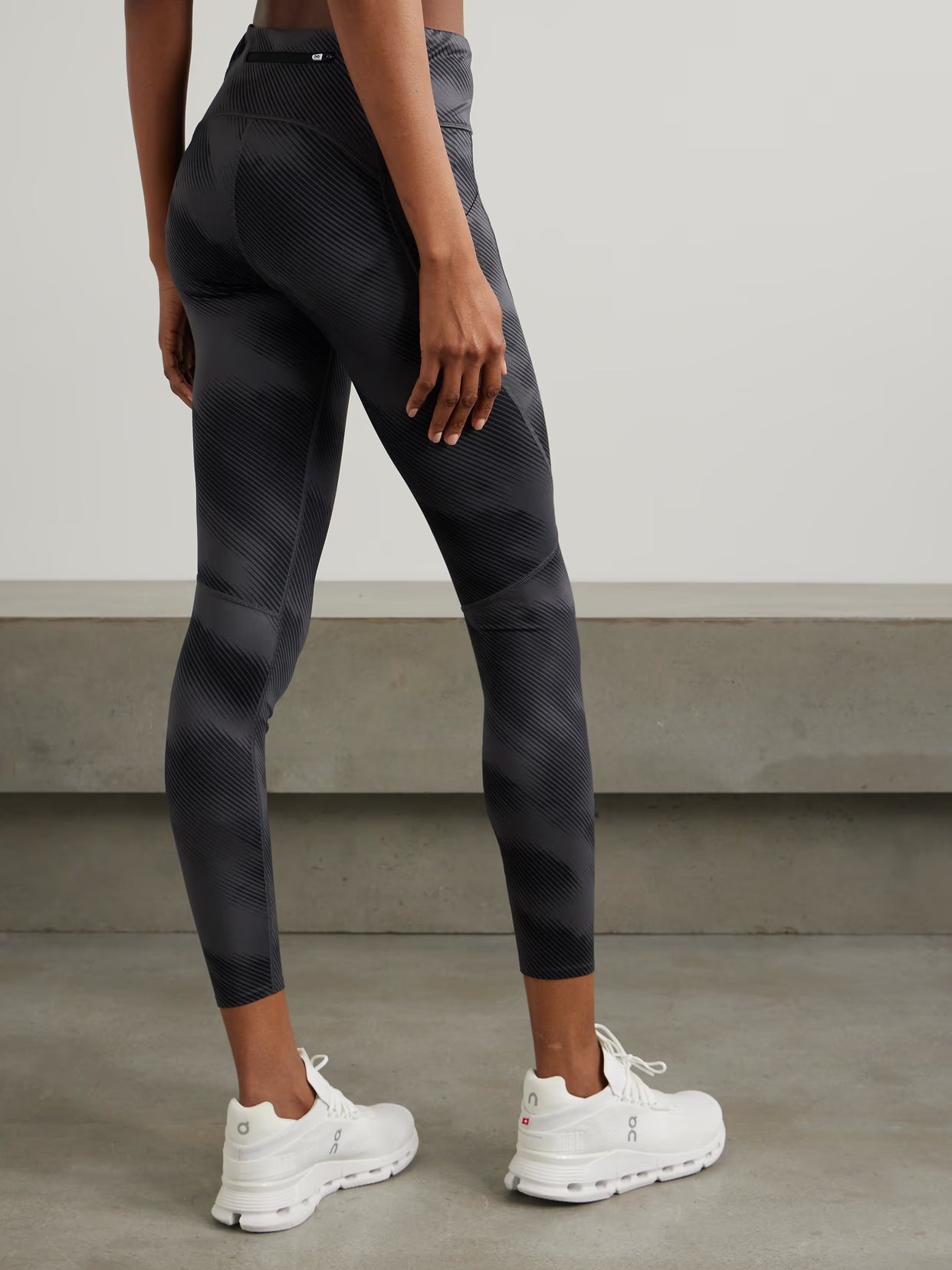 ON - Performance Printed Recycled Stretch-jersey Leggings - Black
