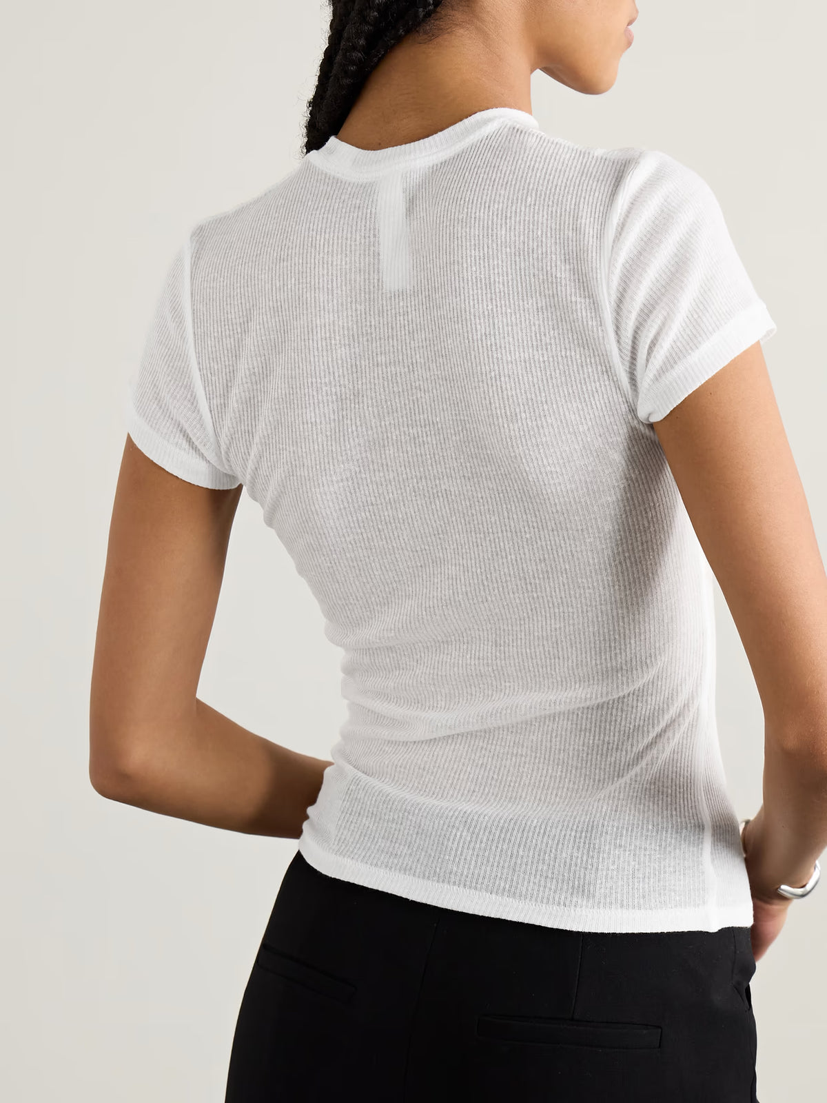 SKIMS - Sheer Stretch-jersey T-shirt - Snow
