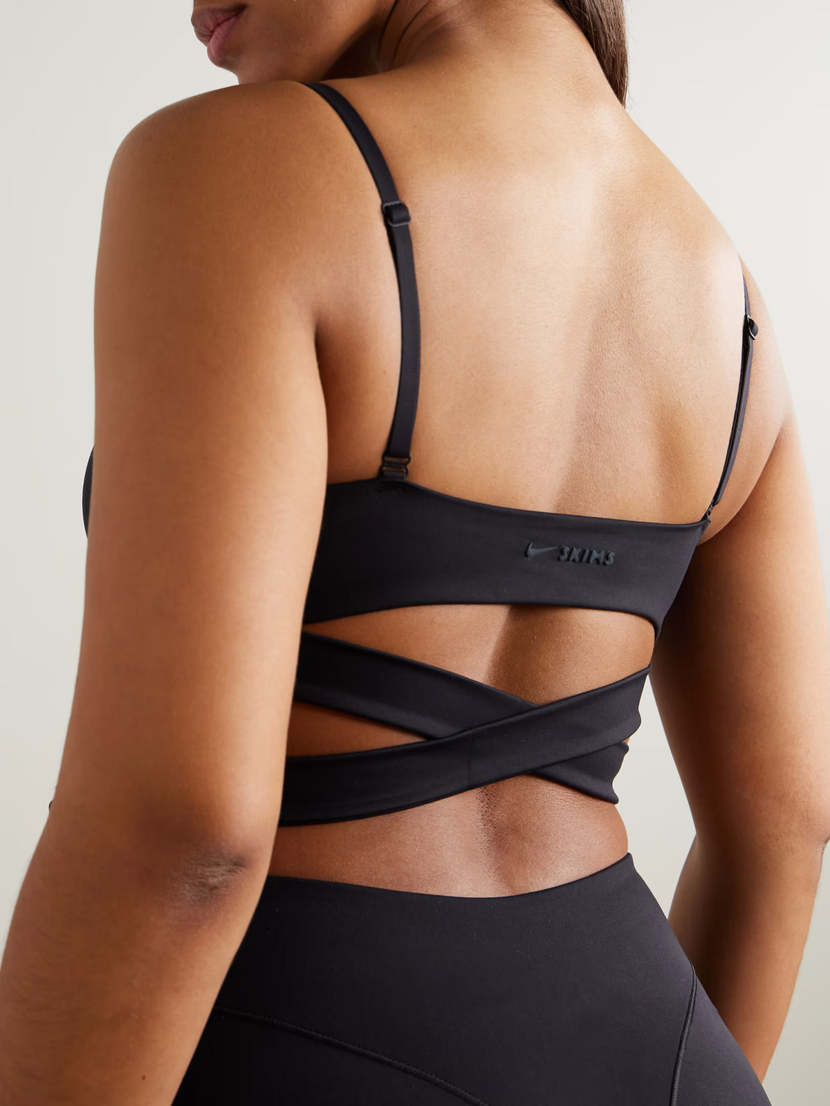 SKIMS - + Nike Wrap Front Bra - Obsidian